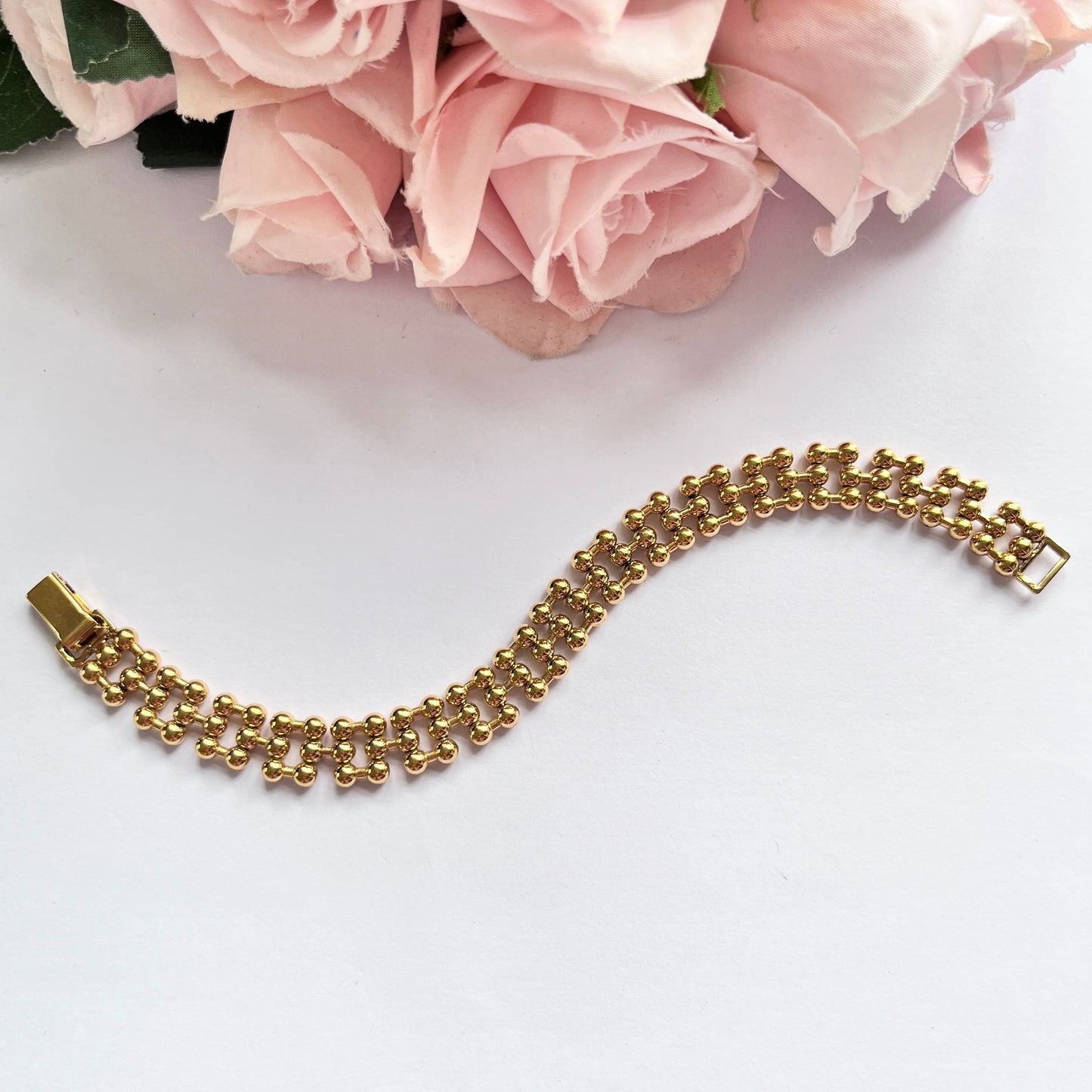 1980s Gold Plated Chain Bracelet