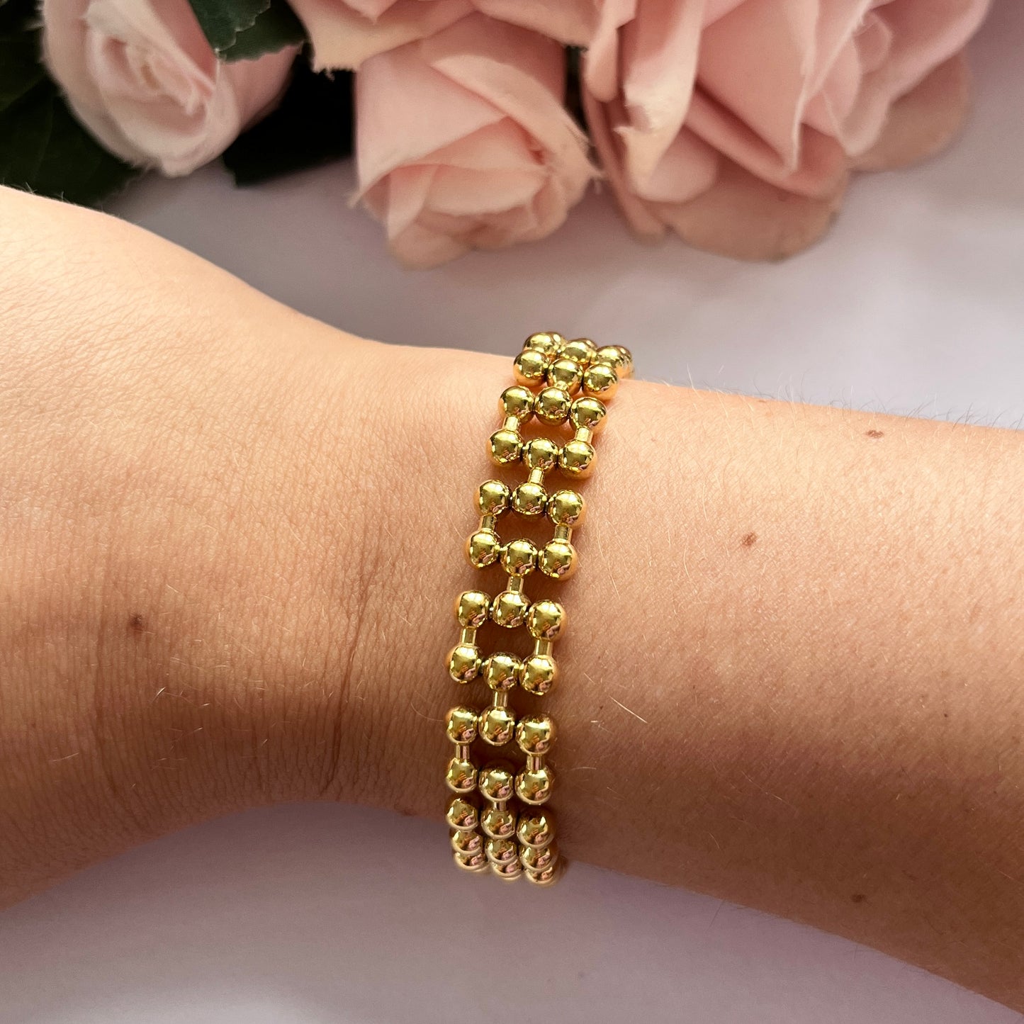 1980s Gold Plated Chain Bracelet