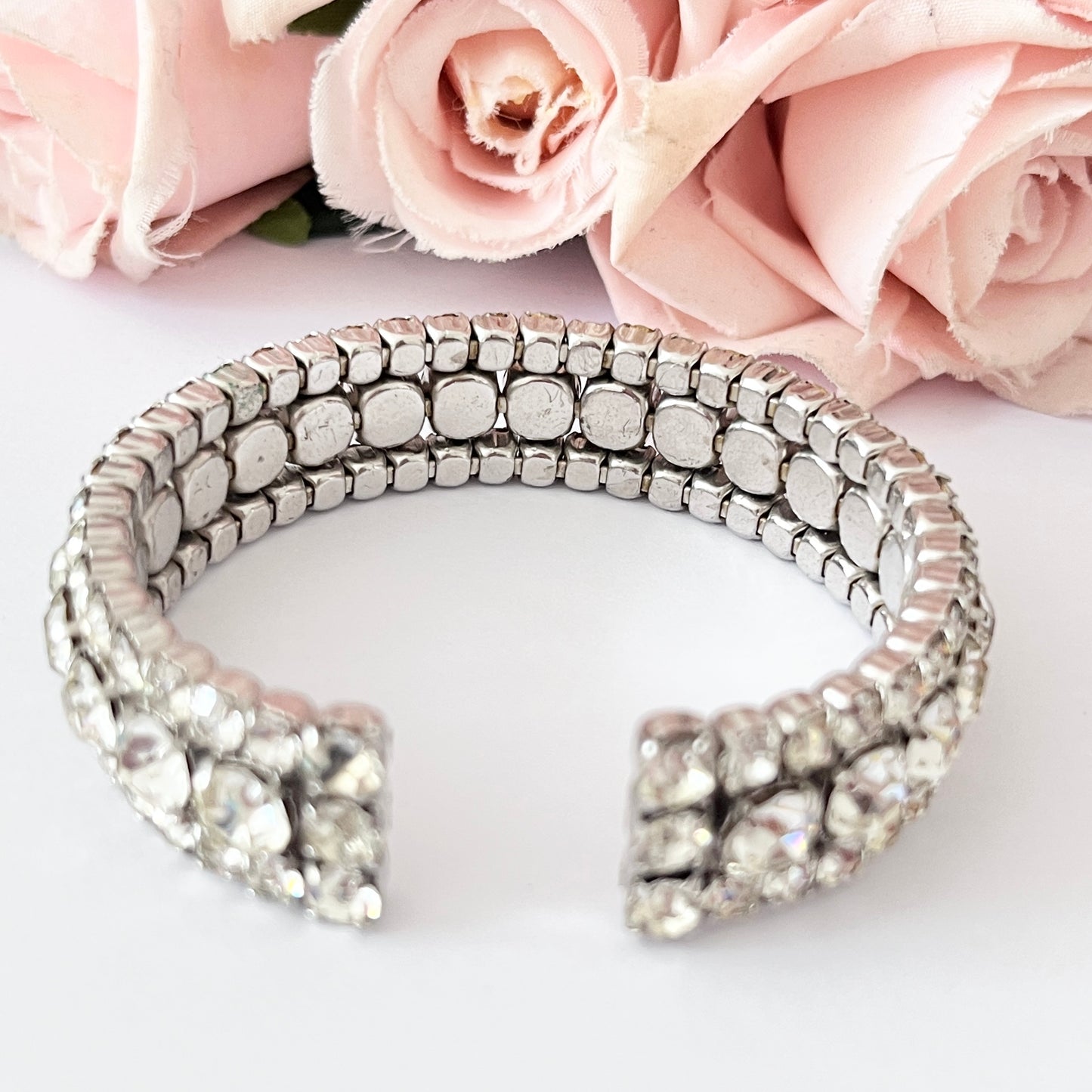 1950s Diamanté Sparkly Cuff Bracelet