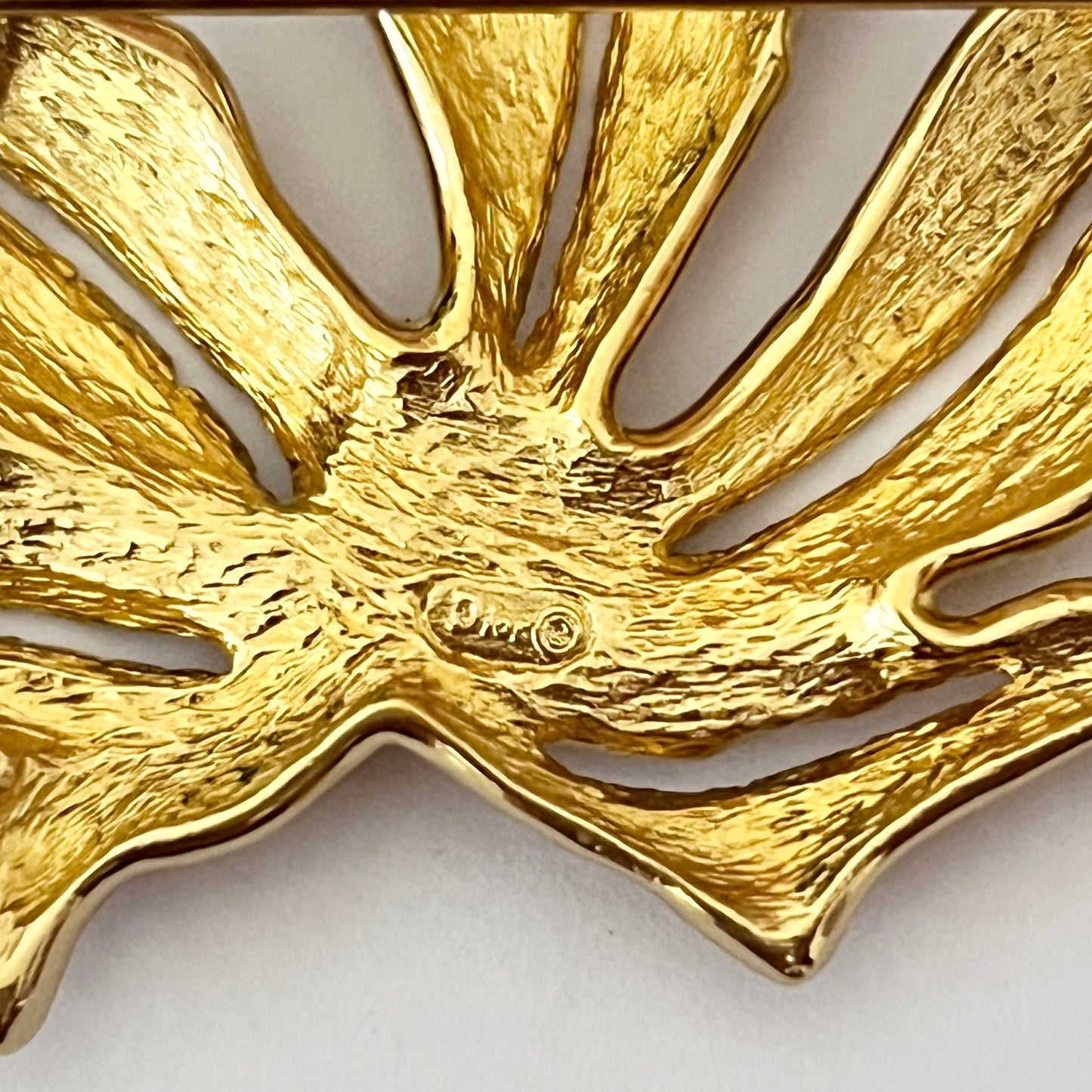 1980s Dior Gold Plated Maple Leaf Brooch