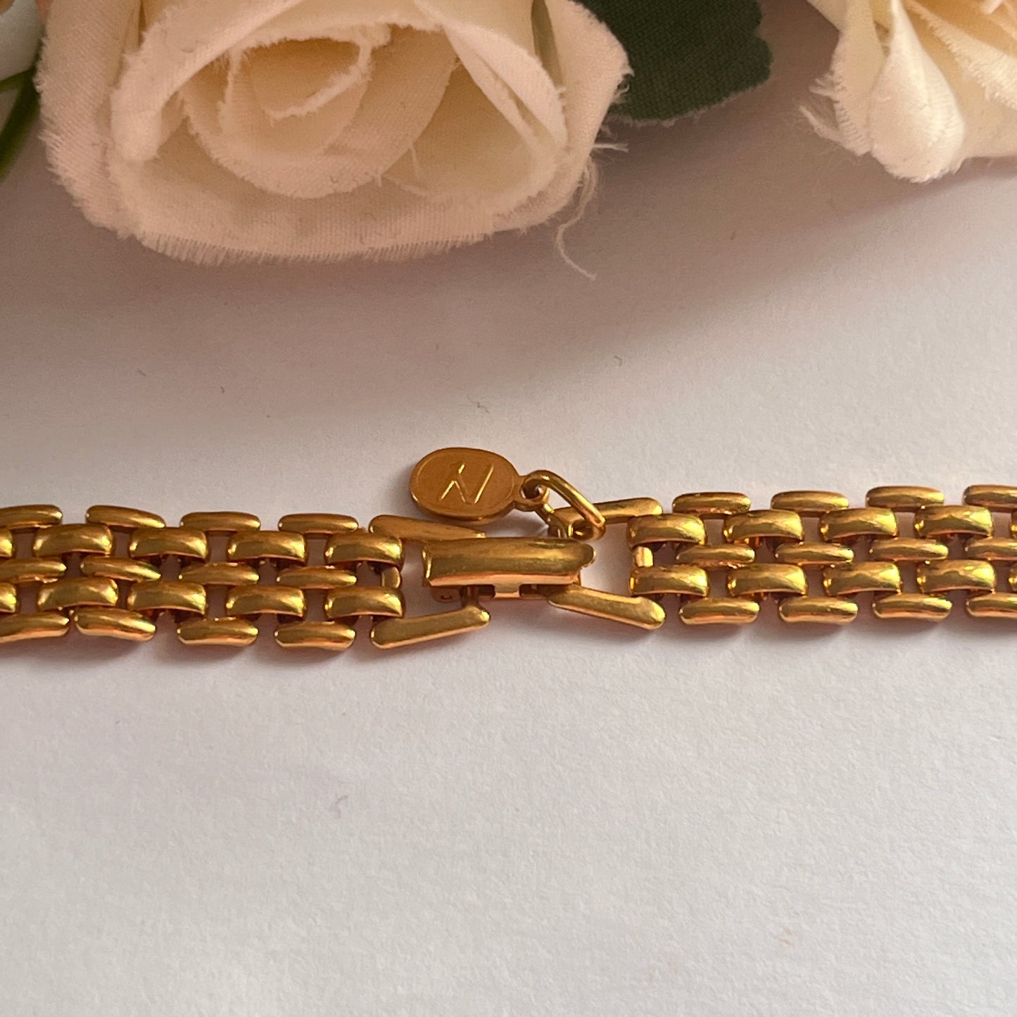 1980s Napier Gold Plated Statement Collar Necklace