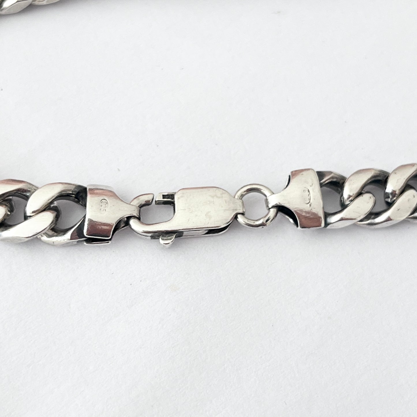 1980s Italian Sterling Silver Curb Chain Necklace