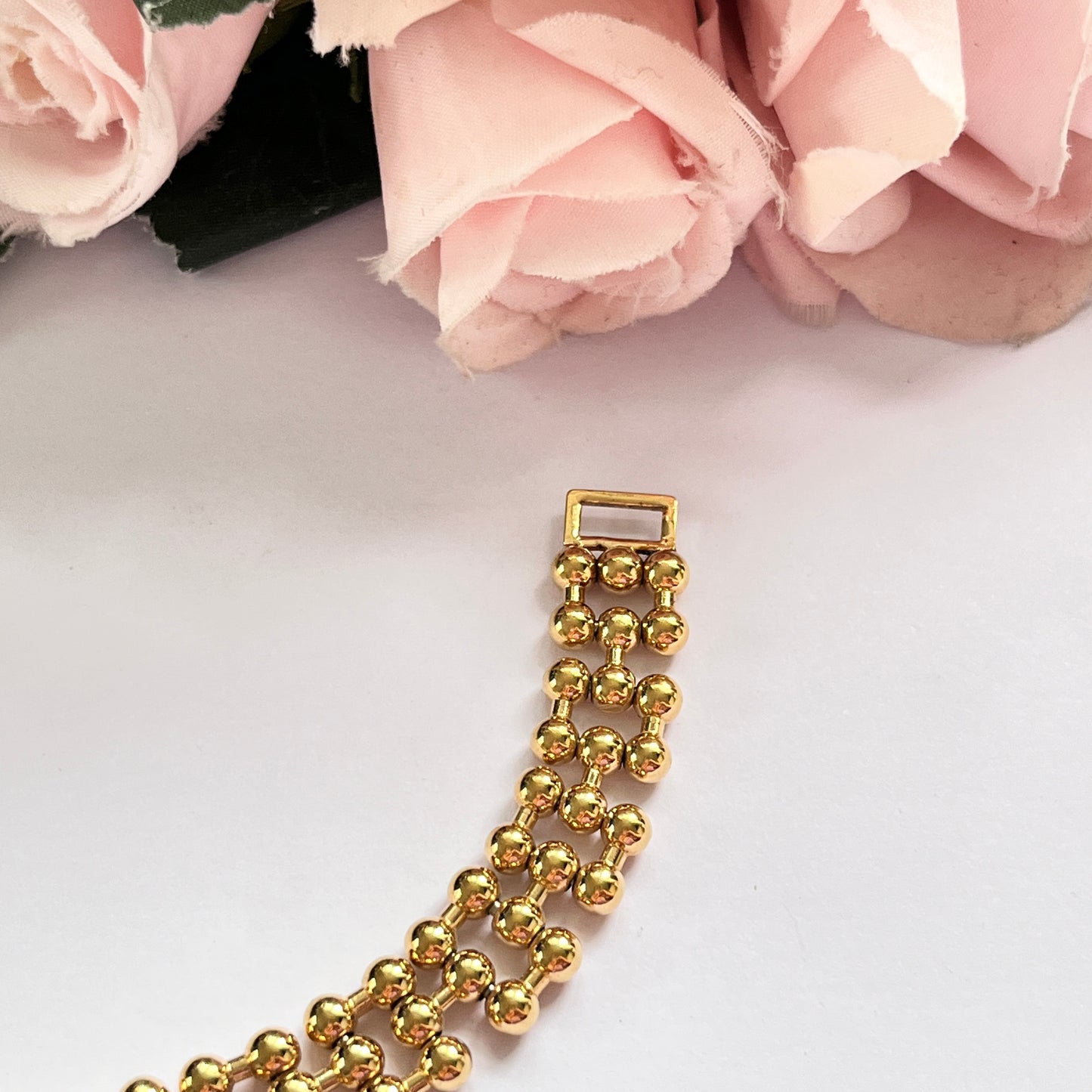 1980s Gold Plated Chain Bracelet