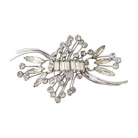 1940s Donald Simpson Silver Tone Paste Brooch