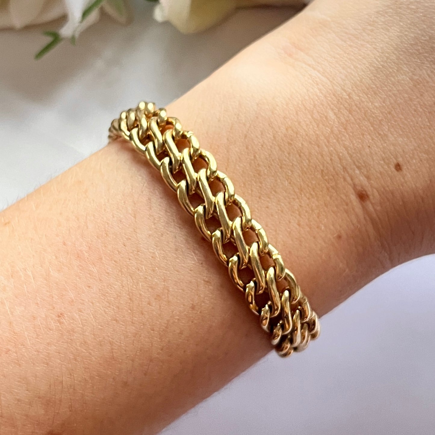 1980s Napier Gold Plated Chunky S Link Chain Bracelet