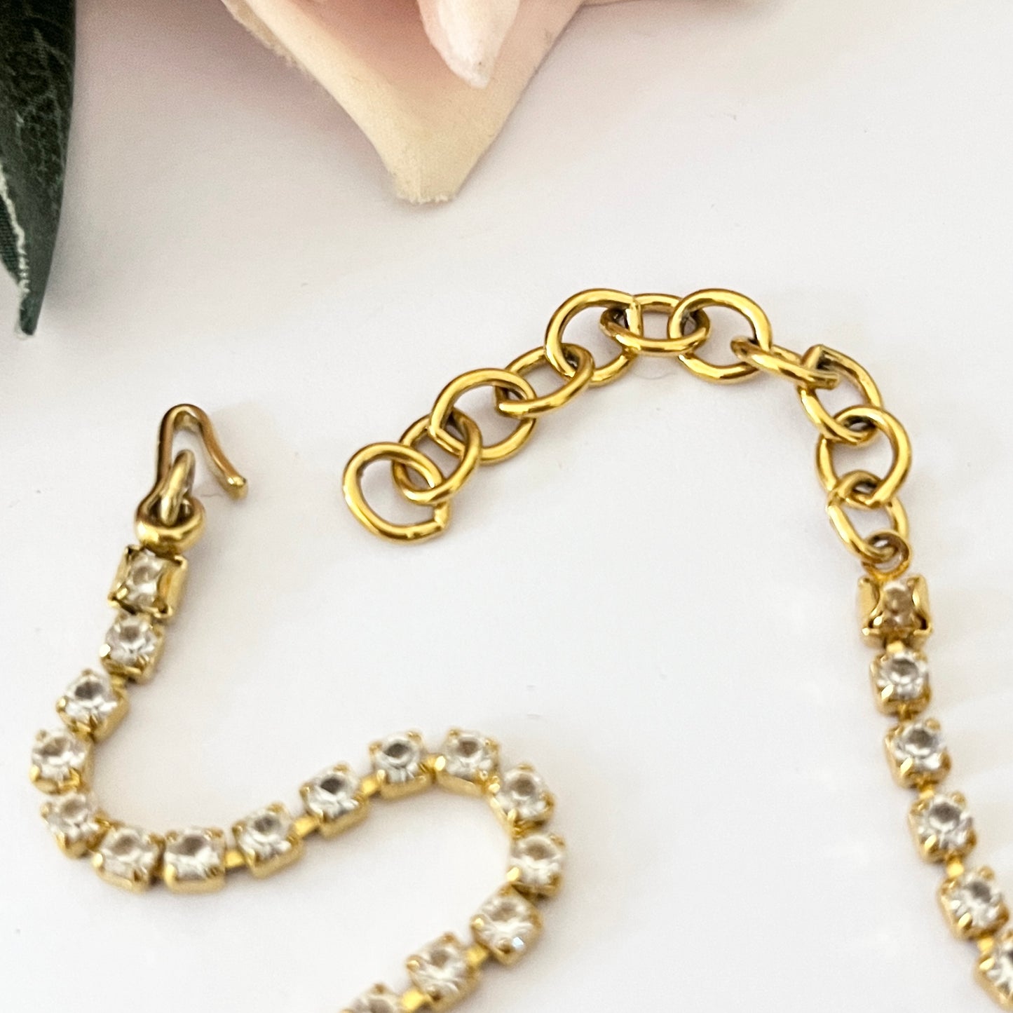 1980s Monet Pink Diamanté Gold Plated Flower Necklace