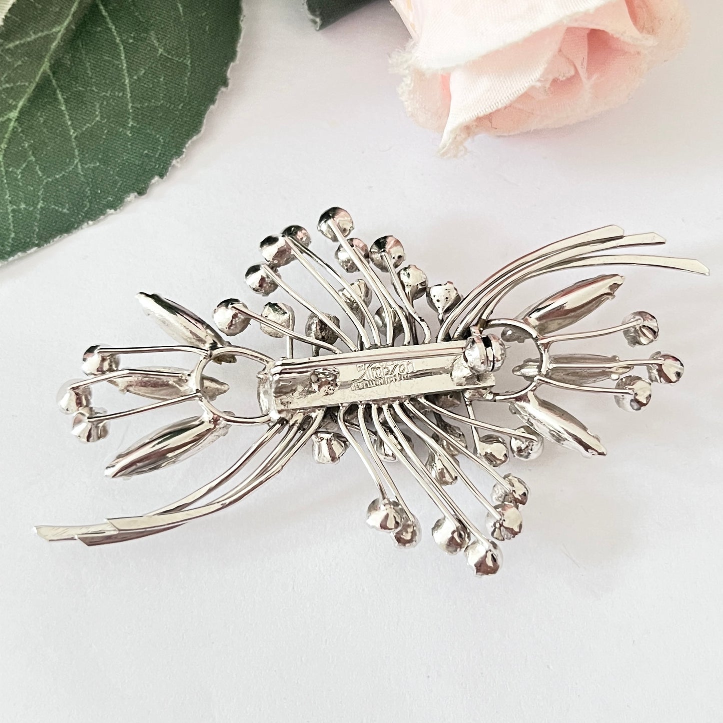 1940s Donald Simpson Silver Tone Paste Brooch