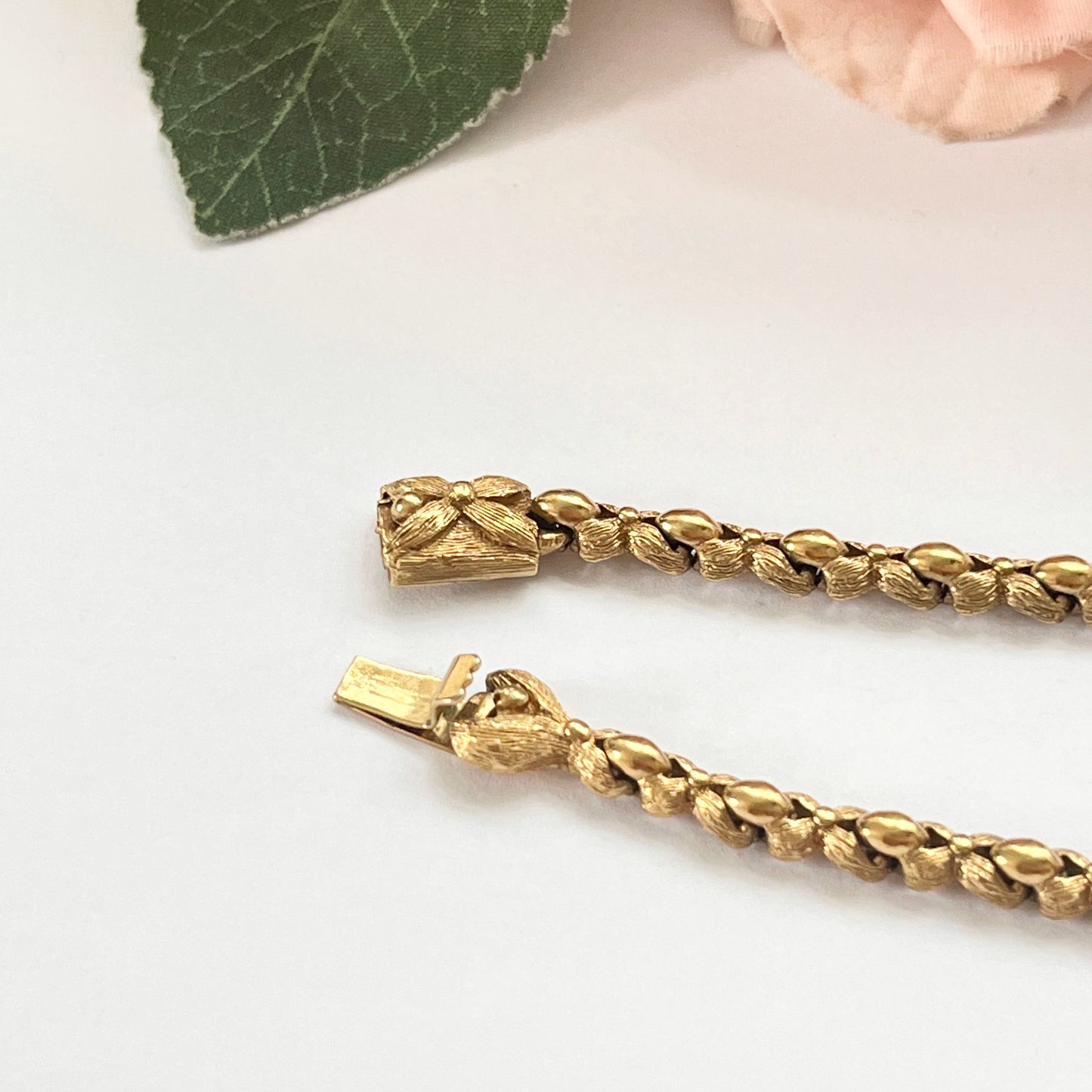 1960s Attwood & Sawyer Diamanté Brushed Gold Plated Necklace