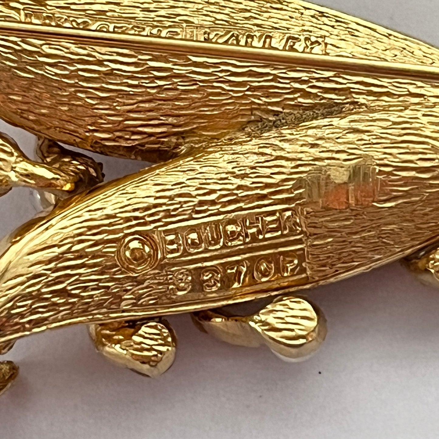 1960s Boucher ‘Lily Of The Valley’ Brushed Gold Plated Faux Pearl Brooch