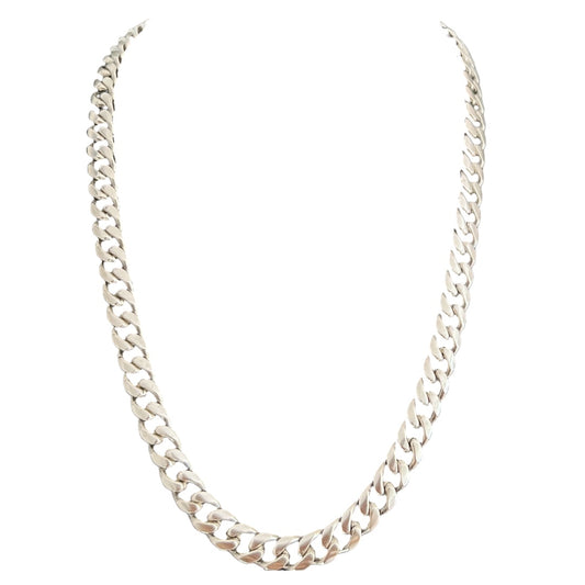 1980s Italian Sterling Silver Curb Chain Necklace