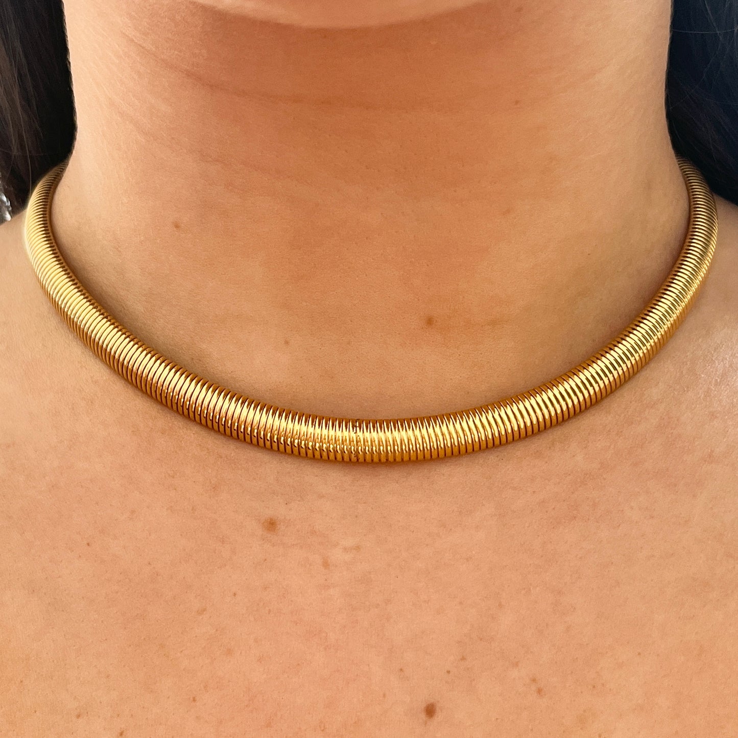 1980s Napier Gold Plated Statement Collar Necklace