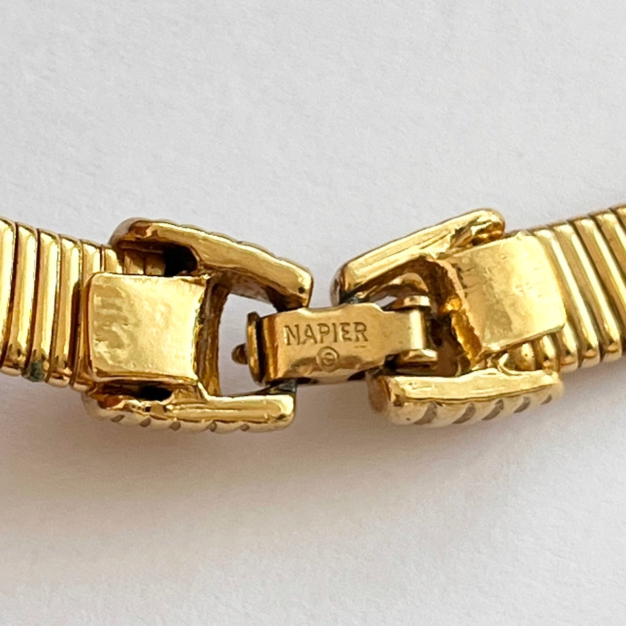 1980s Napier Gold Plated Statement Collar Necklace