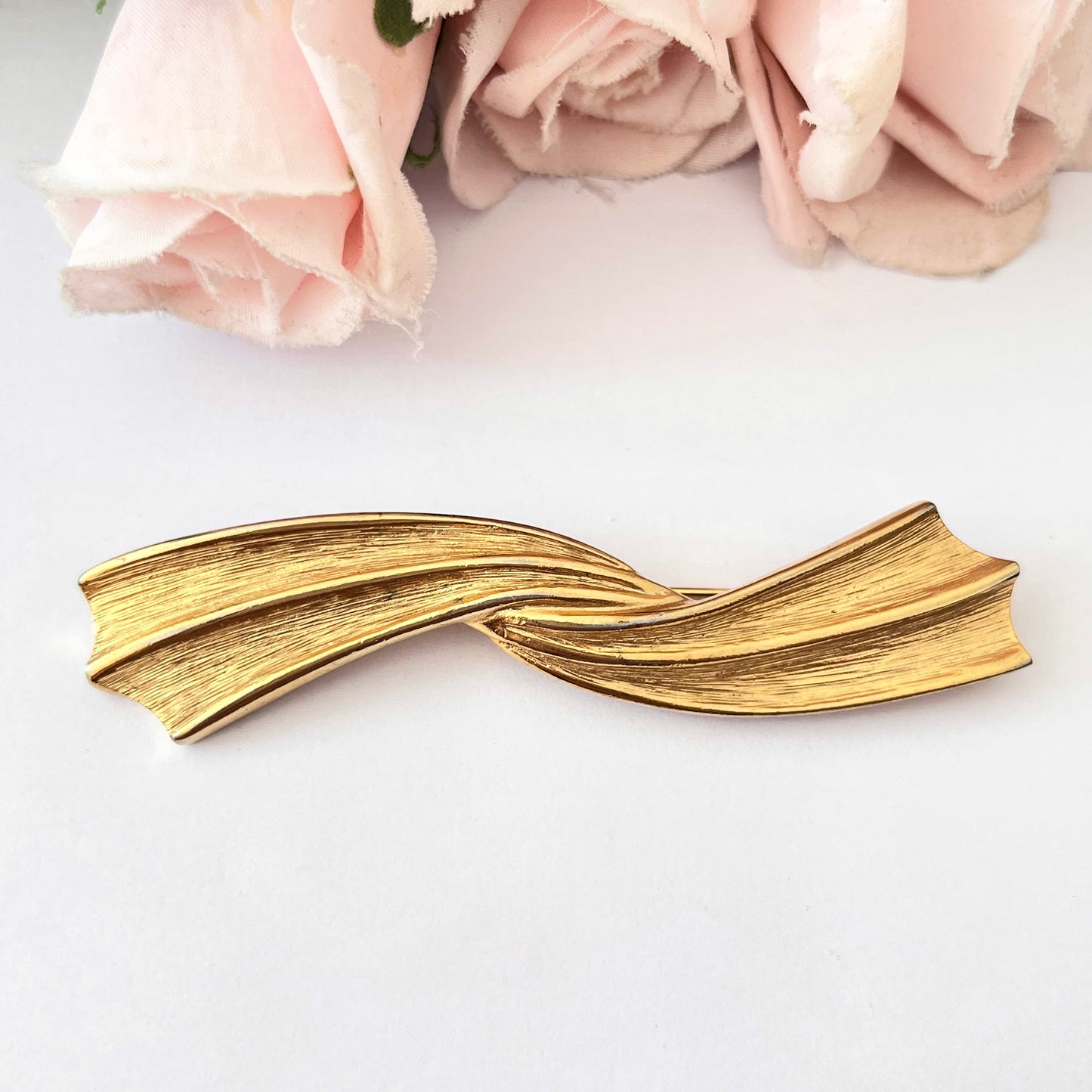 1980s Givenchy Brushed Gold Plated Brooch