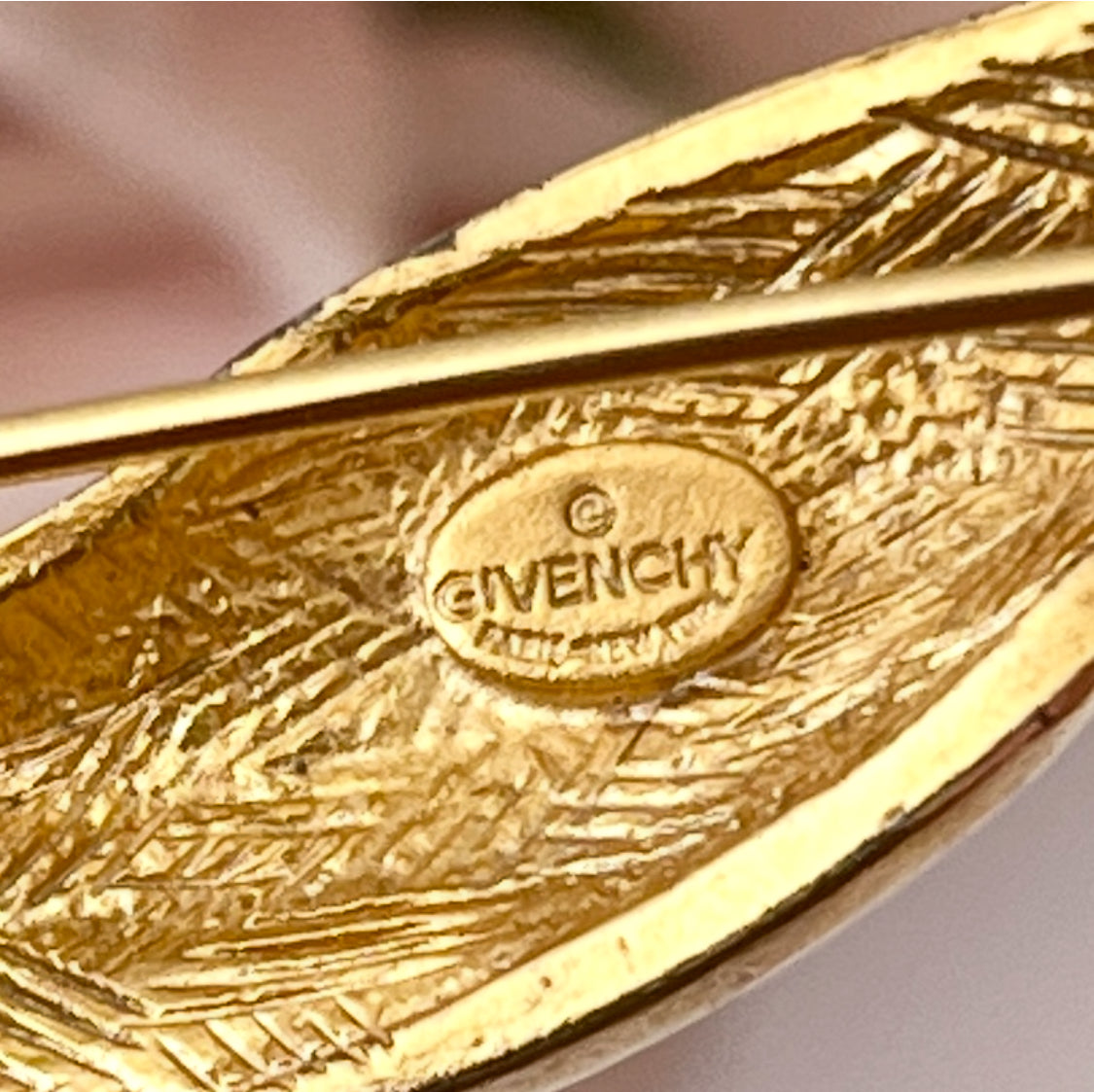 1980s Givenchy Brushed Gold Plated Brooch