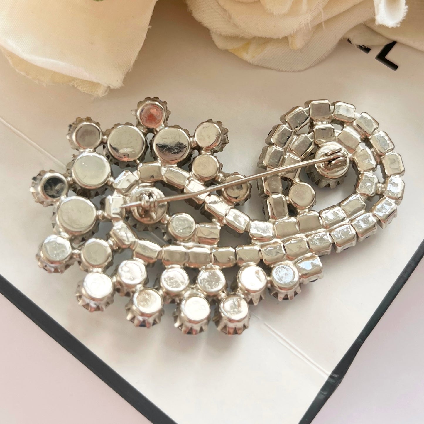 1950s Mermaid Blue Aurora Borealis Large Statement Brooch