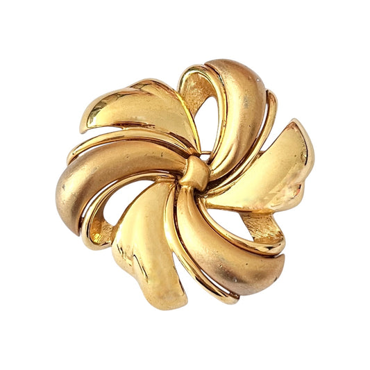 1960s Monet Brushed Gold Plated Brooch