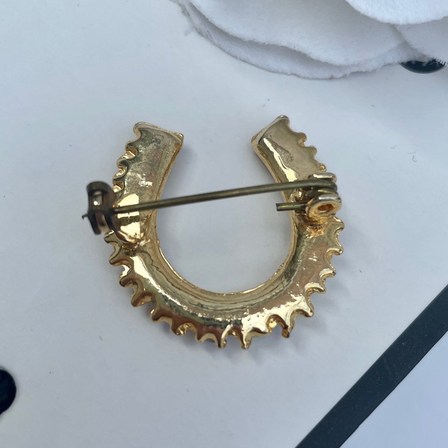 1950s Lucky Horseshoe Aurora Borealis Brooch