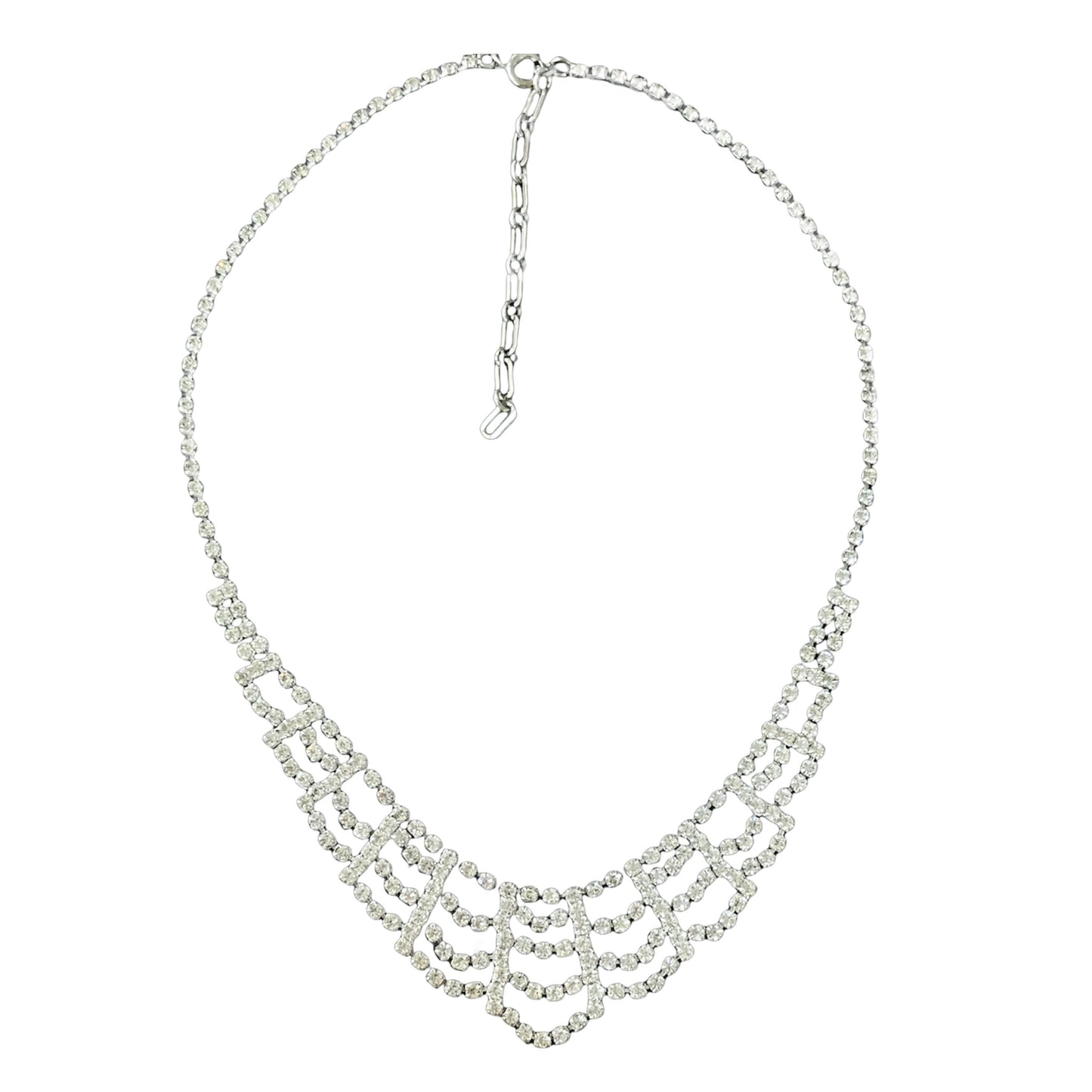 1950s Sparkly Diamanté Statement Necklace