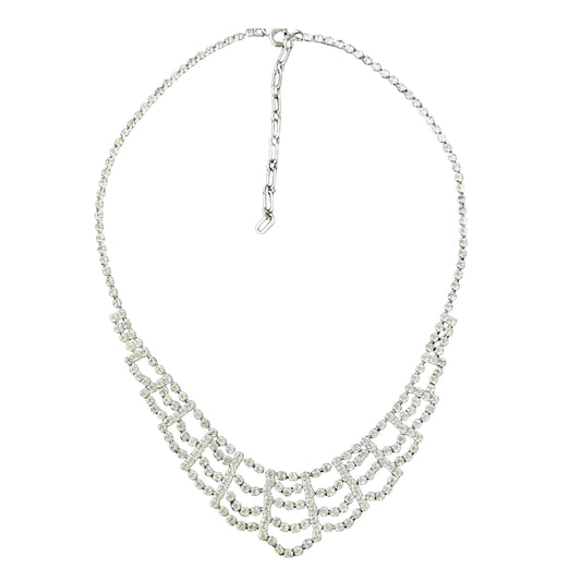 1950s Sparkly Diamanté Statement Necklace