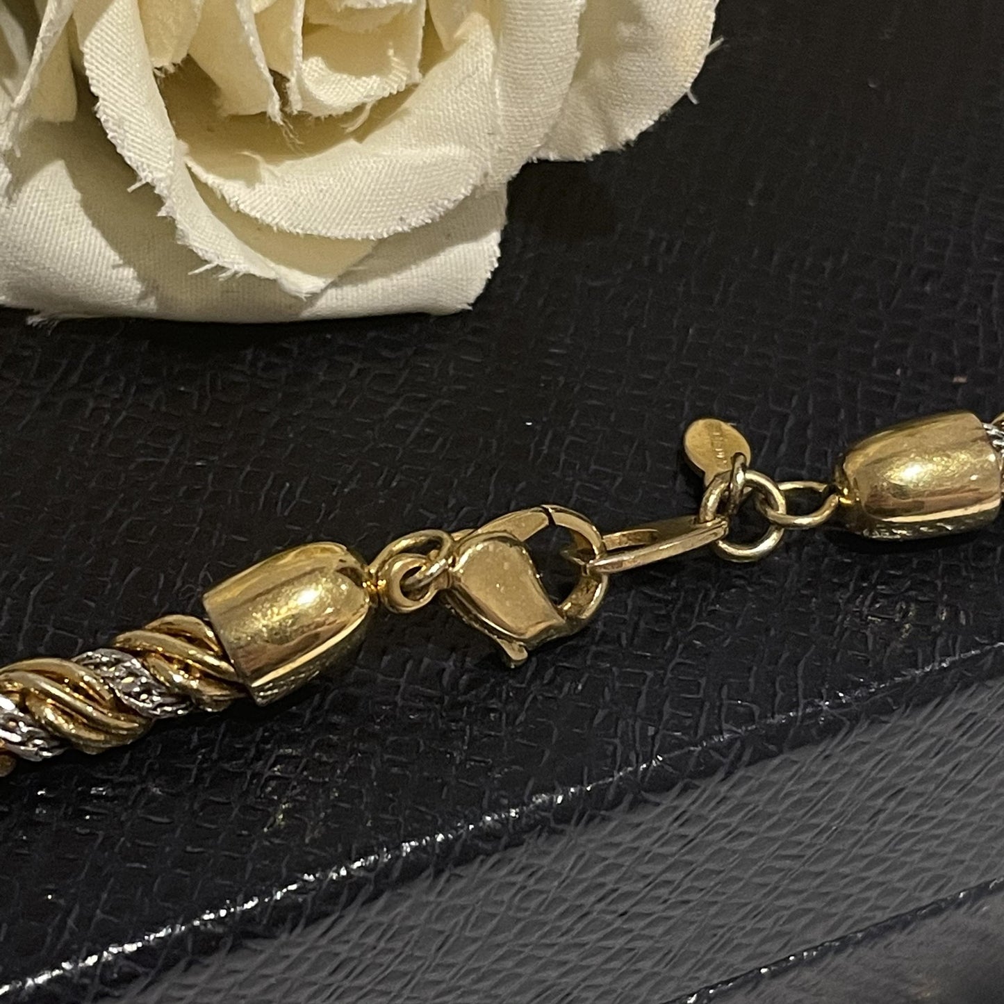 1980s Monet Gold And Silver Plated Rope Necklace