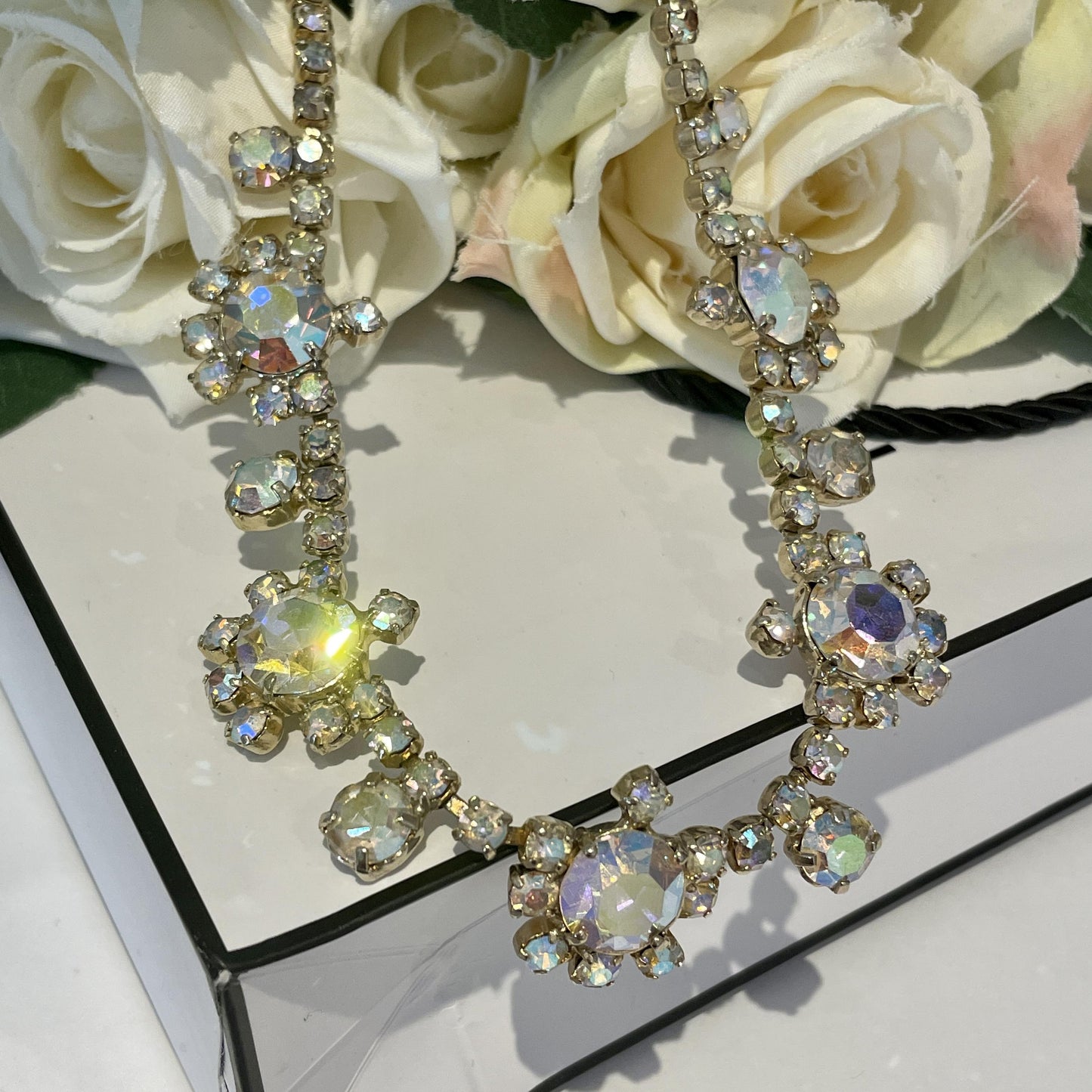 1960s Aurora Borealis Rhinestone Statement Necklace