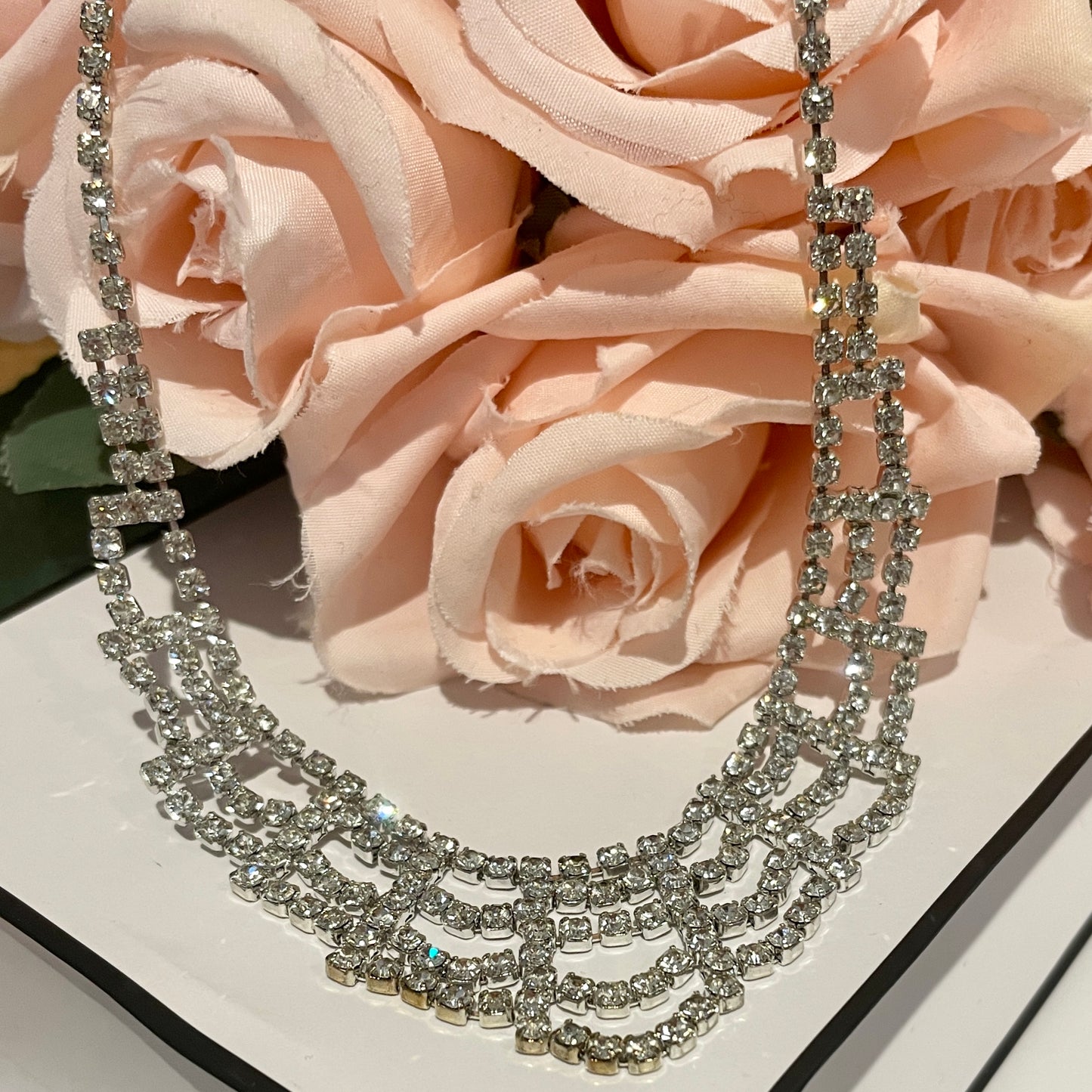 1950s Sparkly Diamanté Statement Necklace