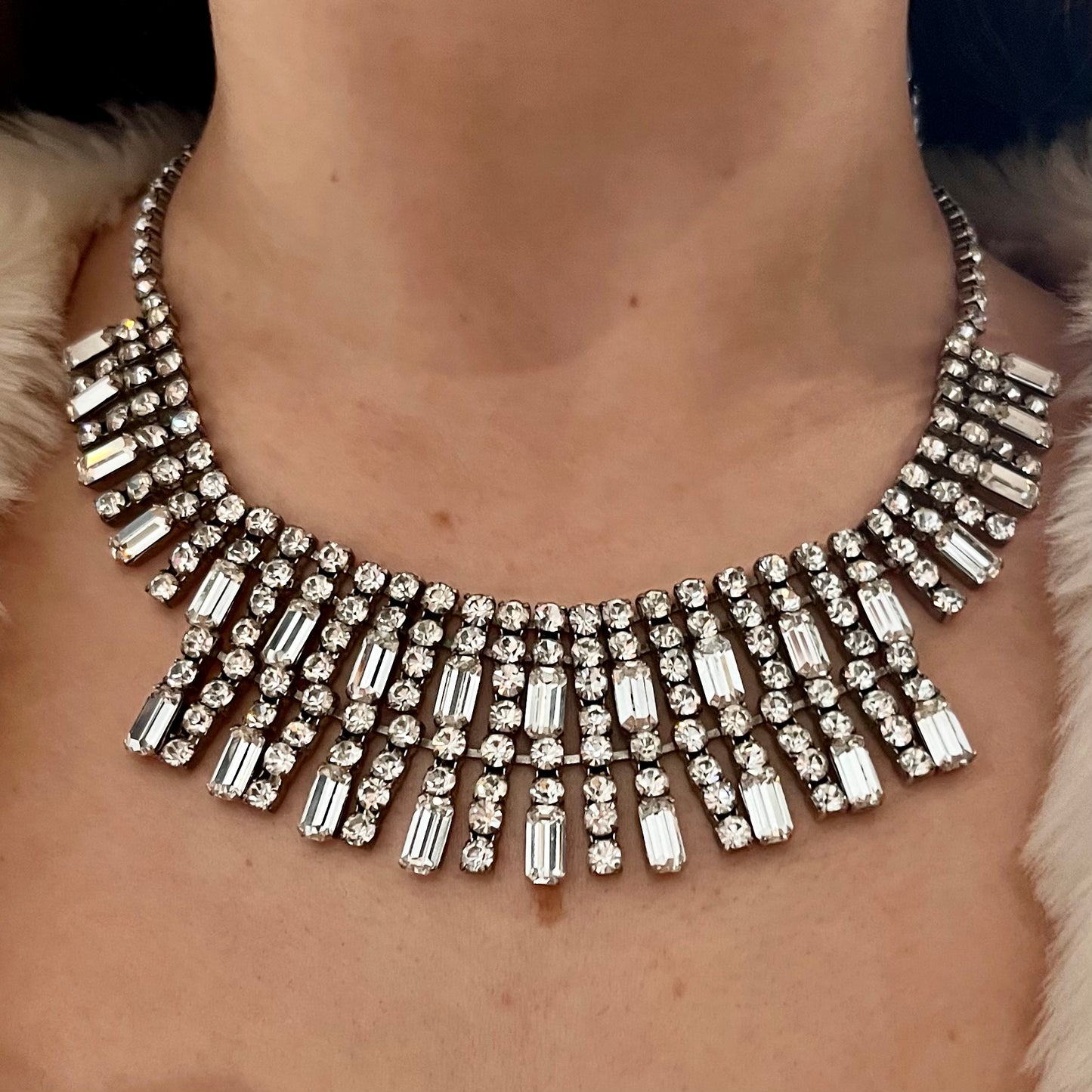 1950s Amazing Statement Sparkly Diamanté Necklace