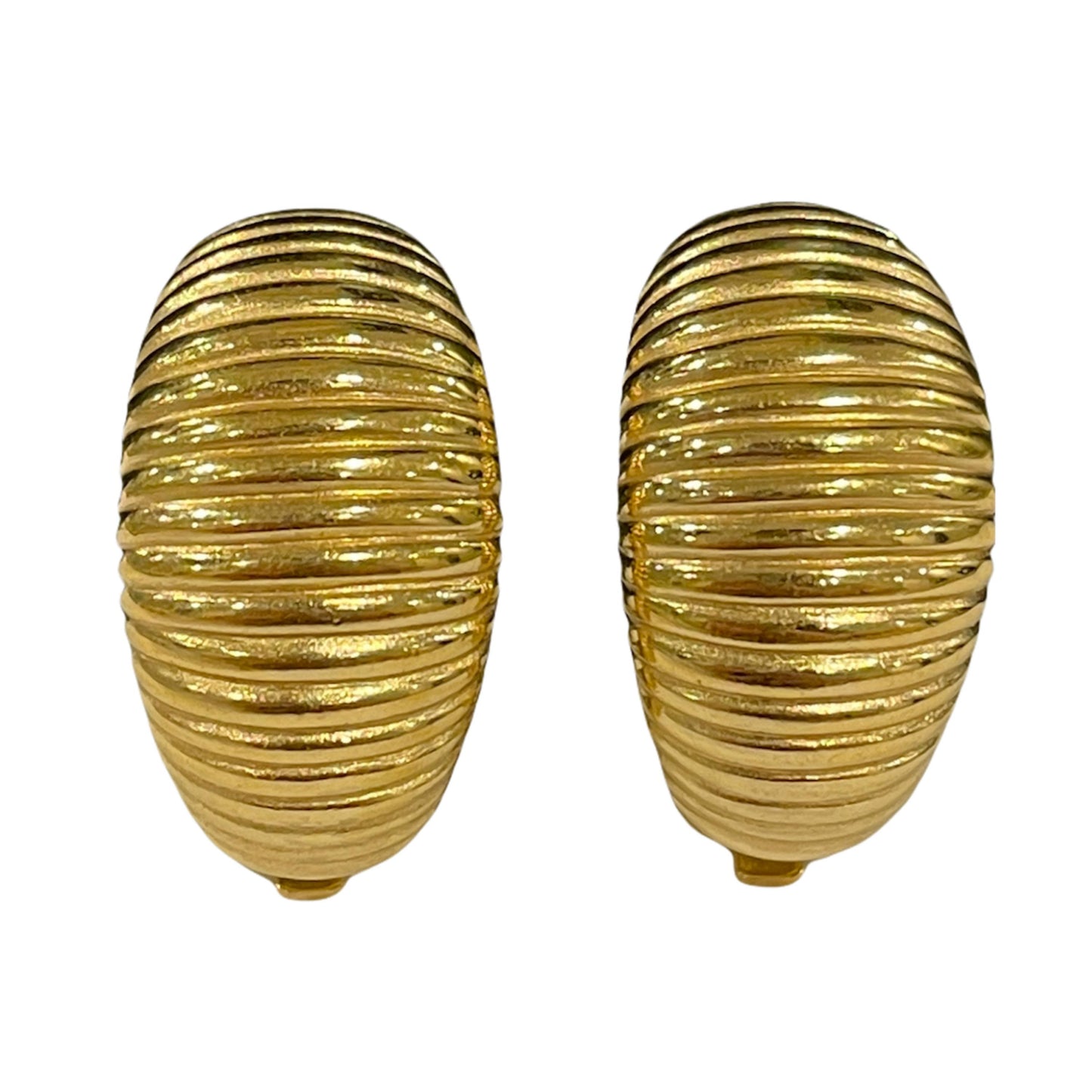 1980s Dior Classic Gold Plated Clip On Earrings
