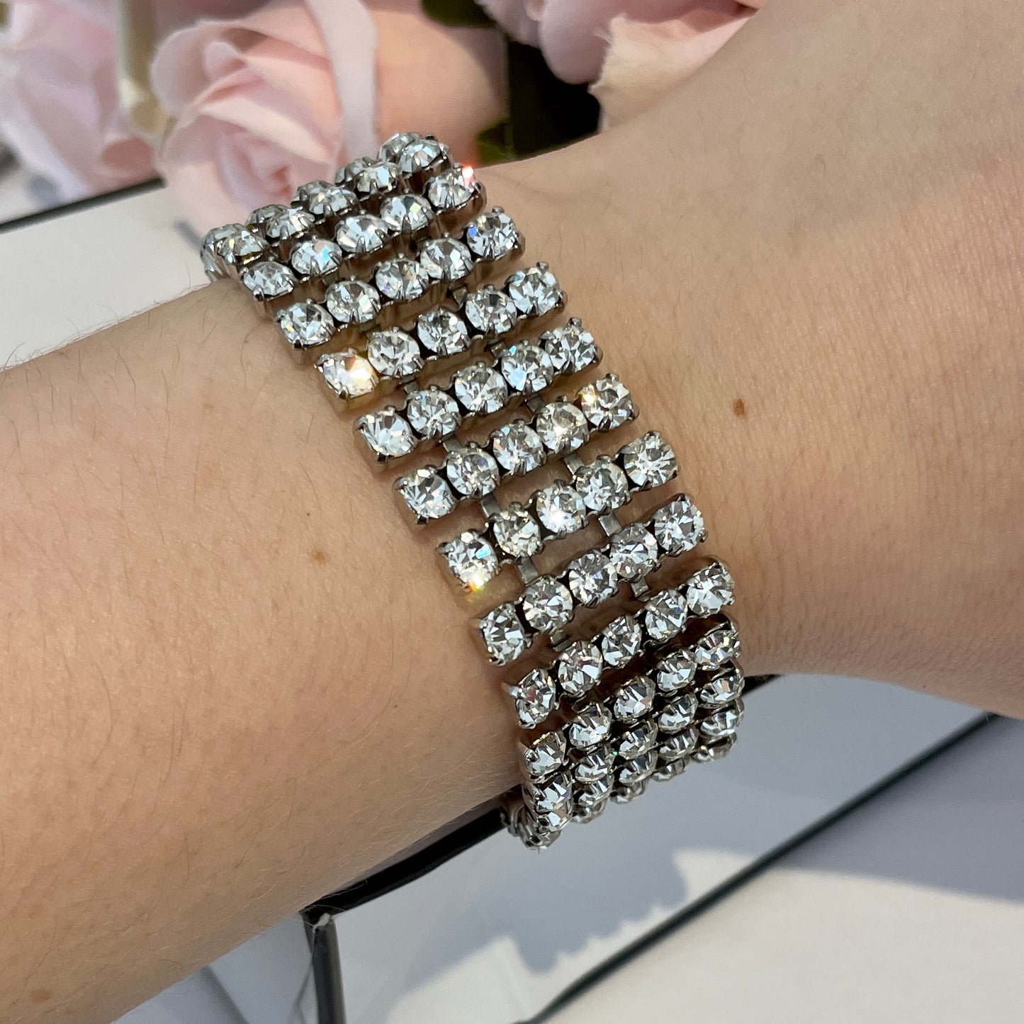 1940s Diamanté Statement Bracelet