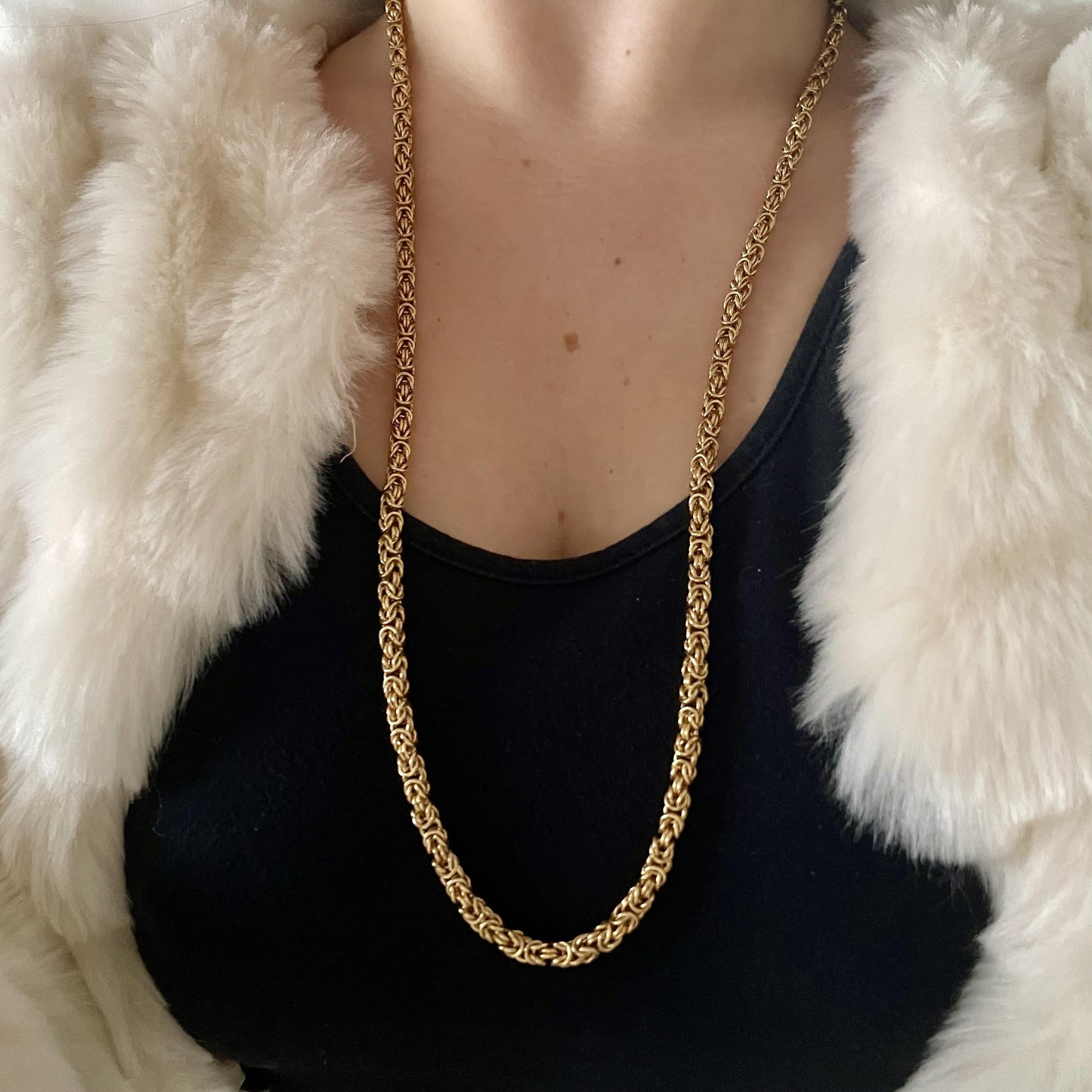1980s Givenchy Long Gold Plated Chain Necklace