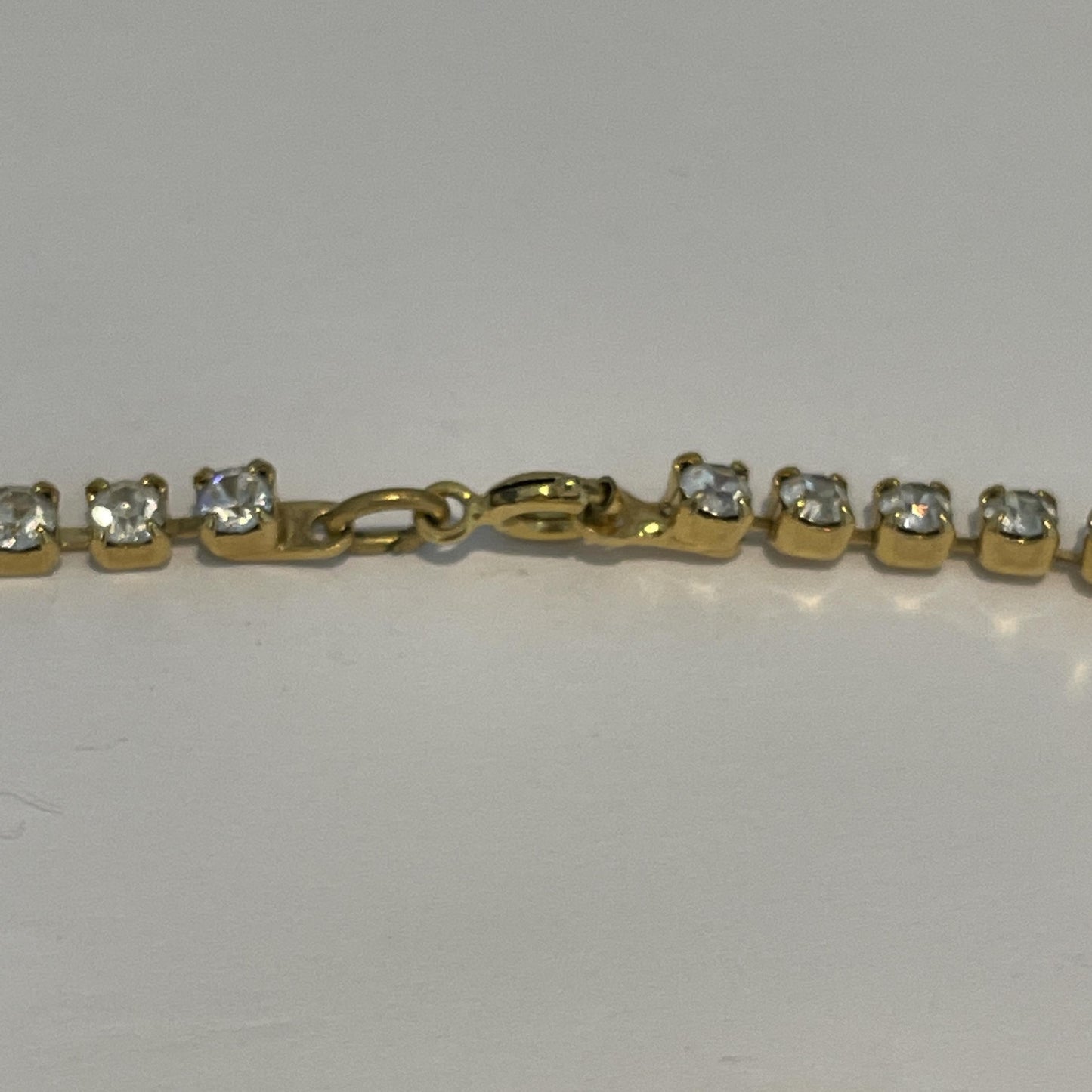 1980s Harlequin Sparkly Diamanté Gold Plated Necklace
