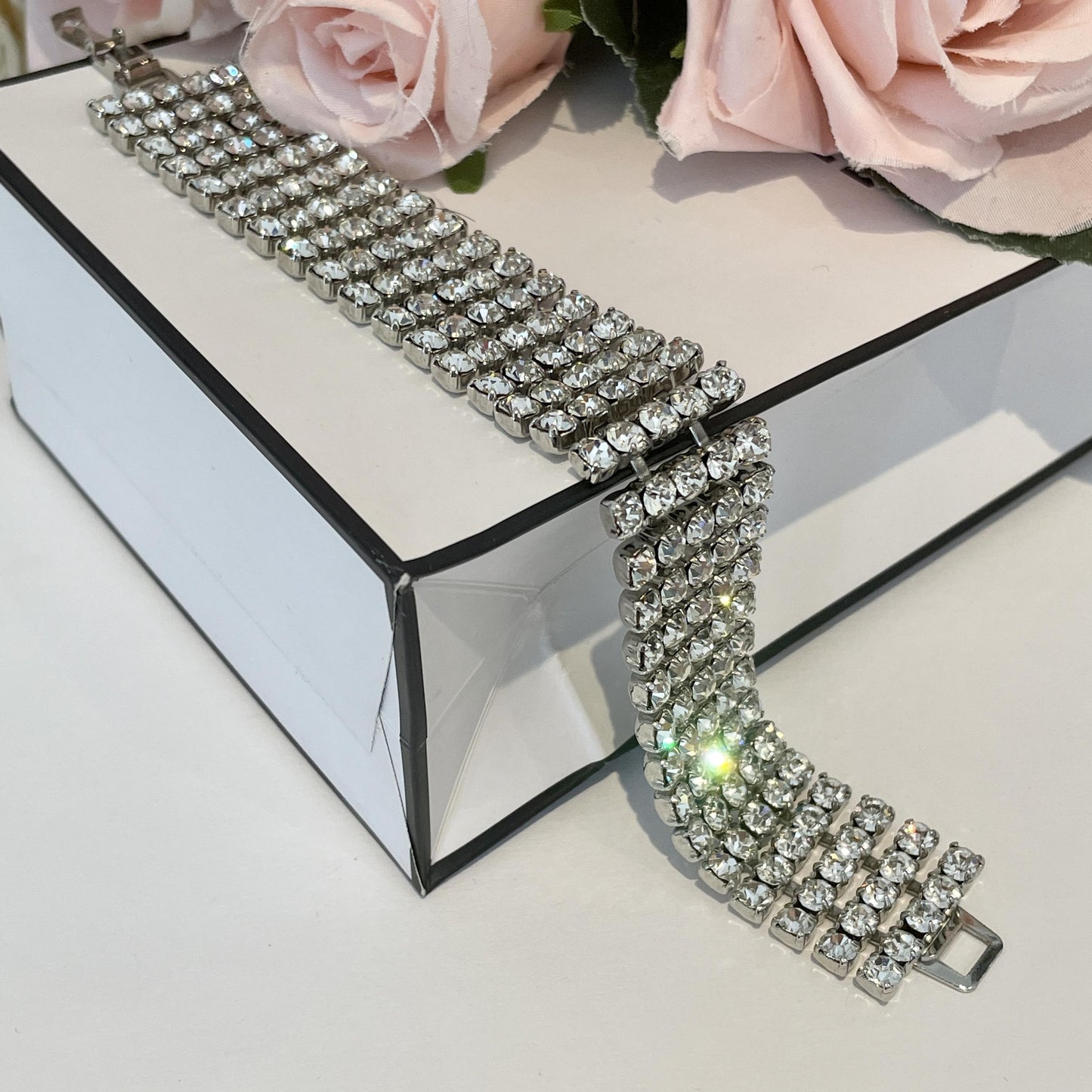 1940s Diamanté Statement Bracelet