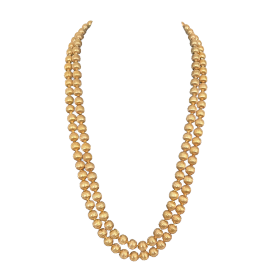 1960s Trifari Gold Plated Ball Chain Multistrand Statement Necklace