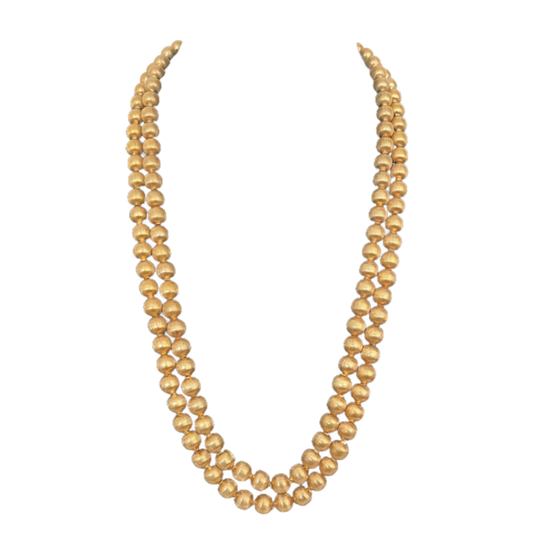 1960s Trifari Gold Plated Ball Chain Multistrand Statement Necklace