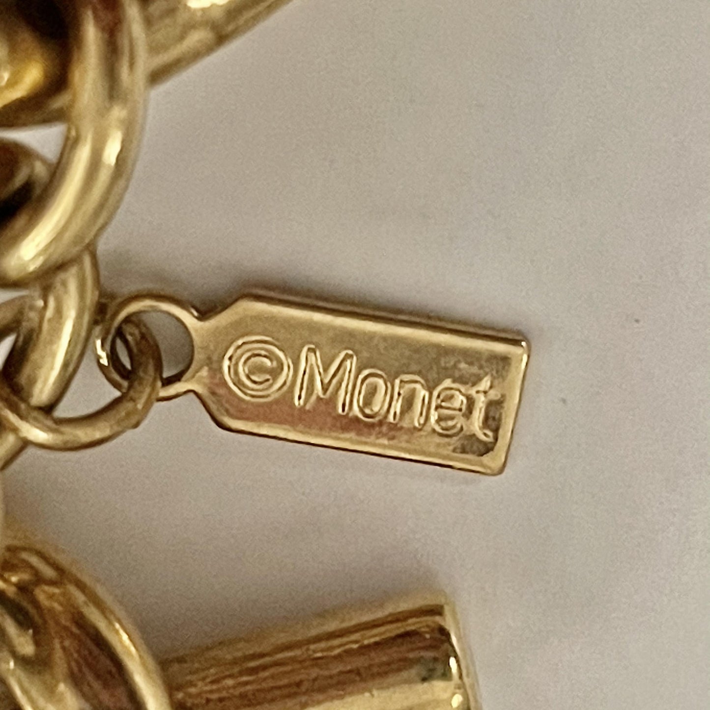 1980s Monet Gold Plated Chunky Chain Necklace