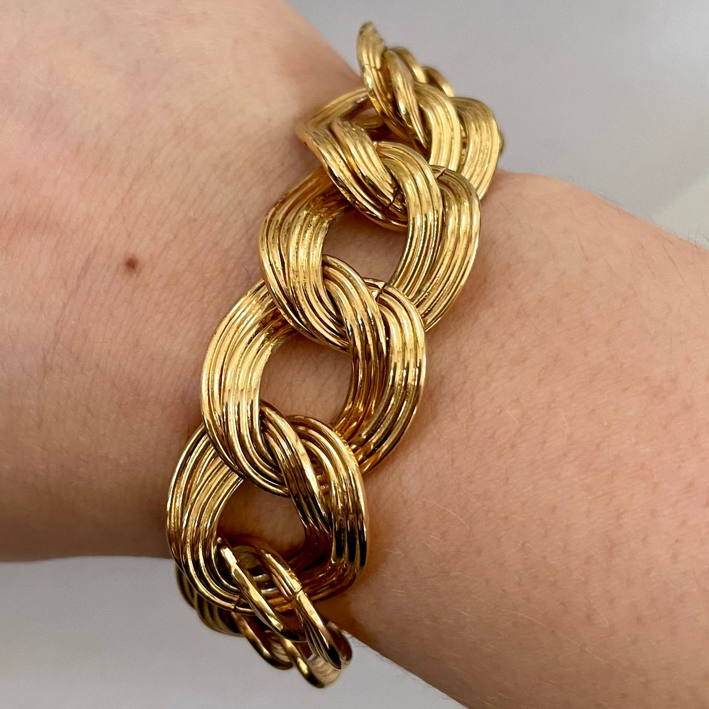1980s Monet Gold Plated Chunky Chain Bracelet