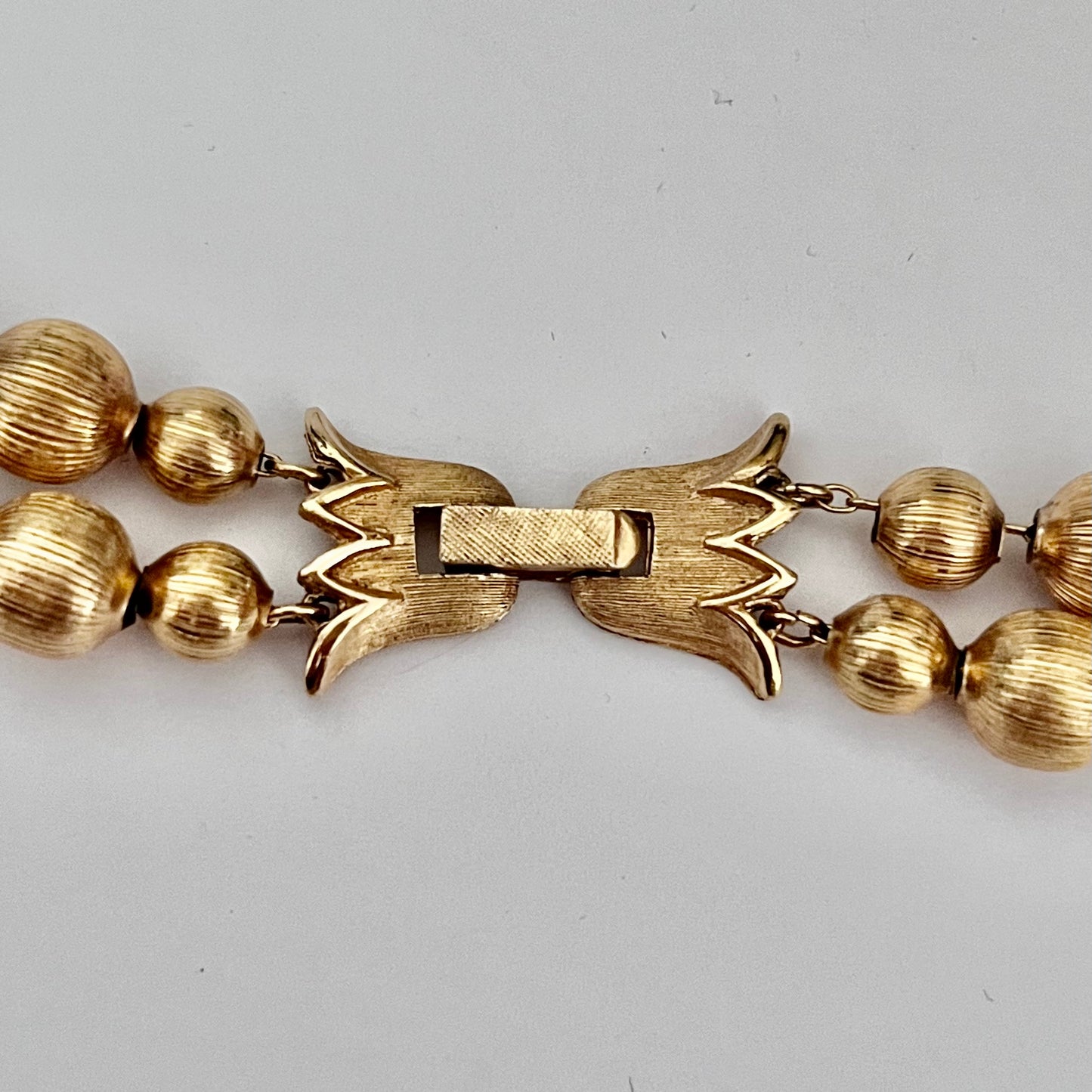 1960s Trifari Gold Plated Ball Chain Multistrand Statement Necklace