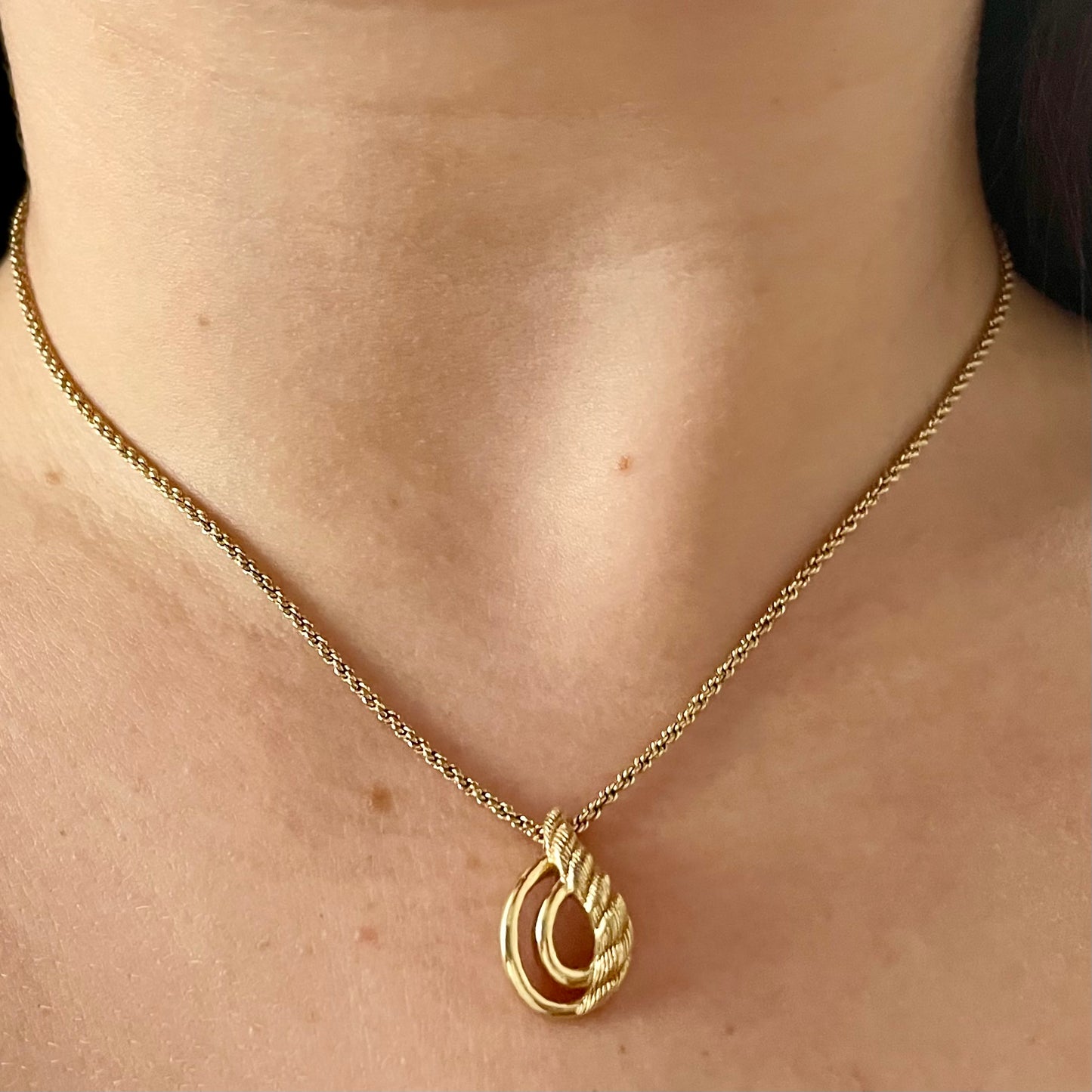 1980s Dior Gold Plated Love Knot Pendant