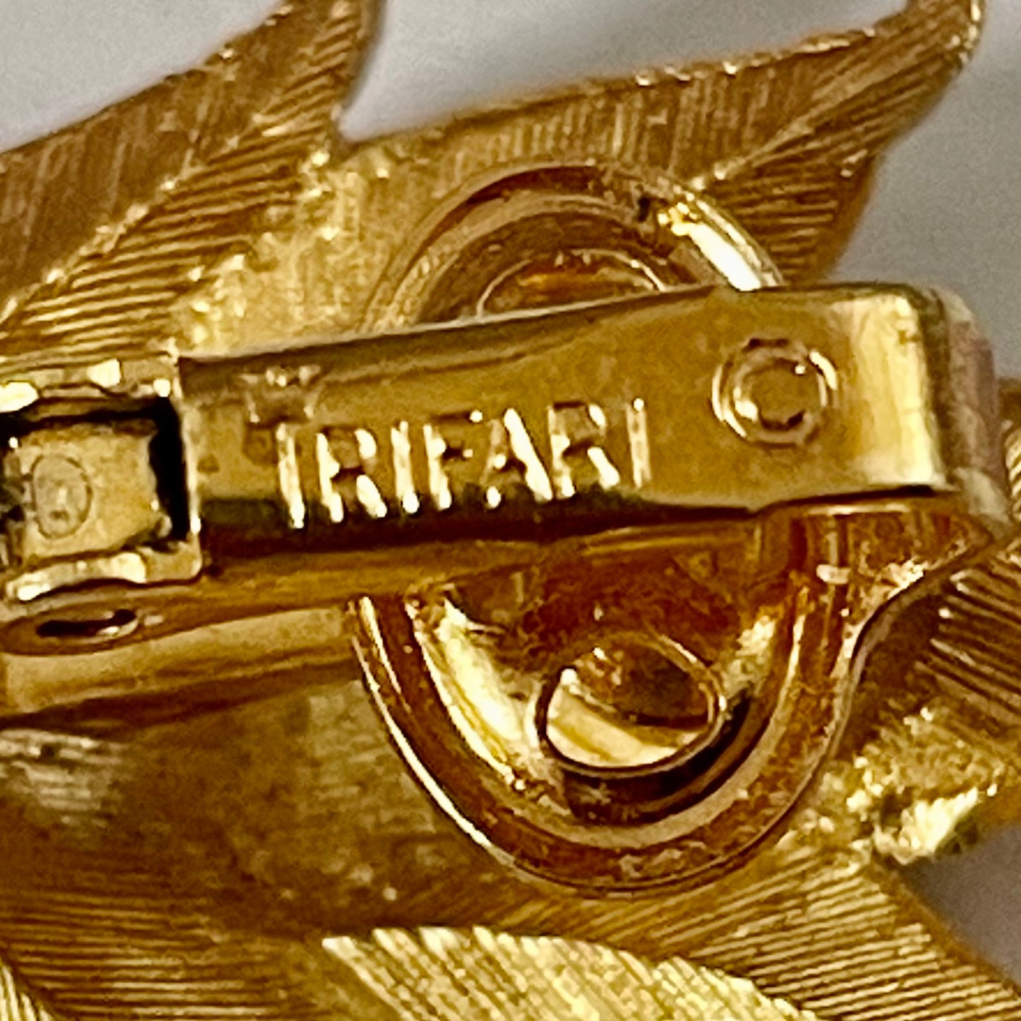 1960s Trifari Brushed Gold Leaf Clip On Earrings