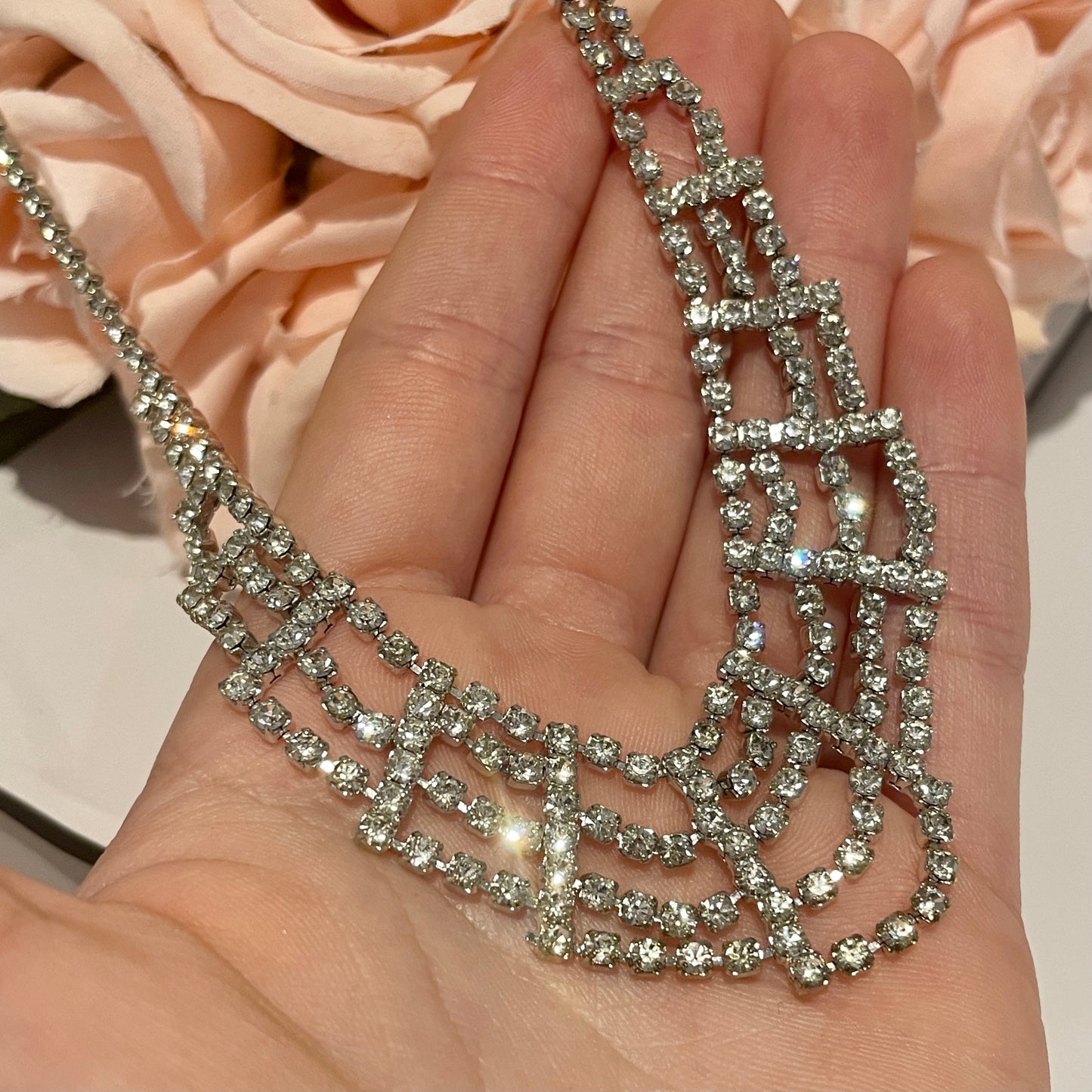 1950s Sparkly Diamanté Statement Necklace