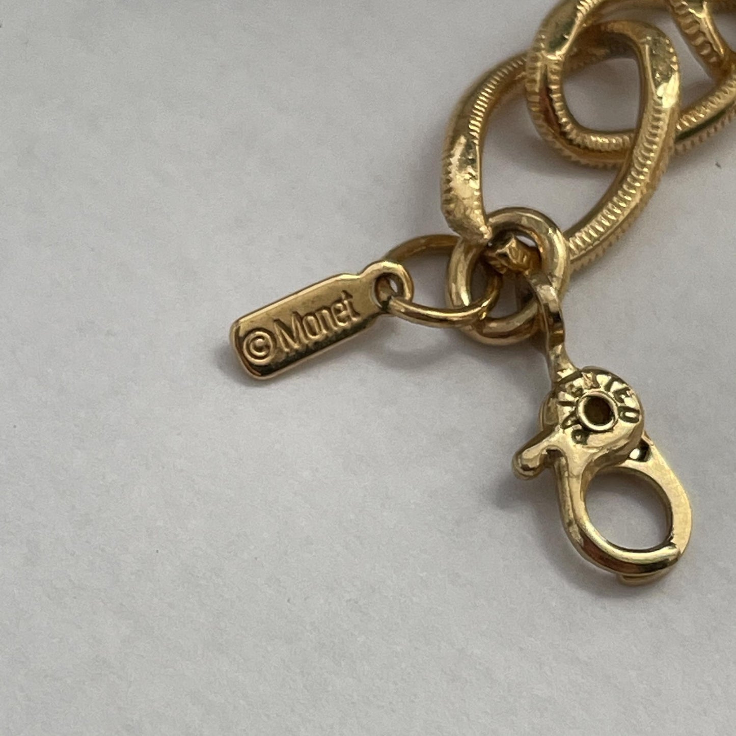 1980s Monet Heart and Diamond Gold Plated Collar Necklace