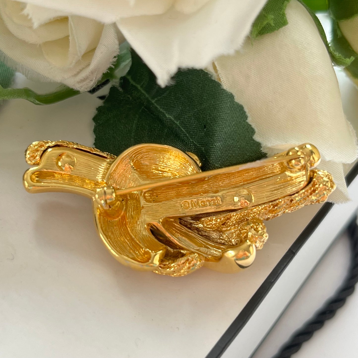 1980s Monet Gold Plated Knot Brooch