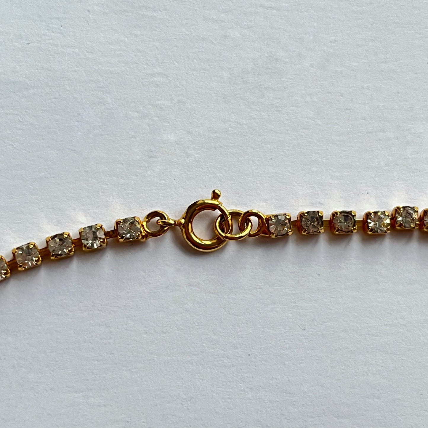 1950s Navy Blue And Silver Diamanté Gold Plated Statement Necklace