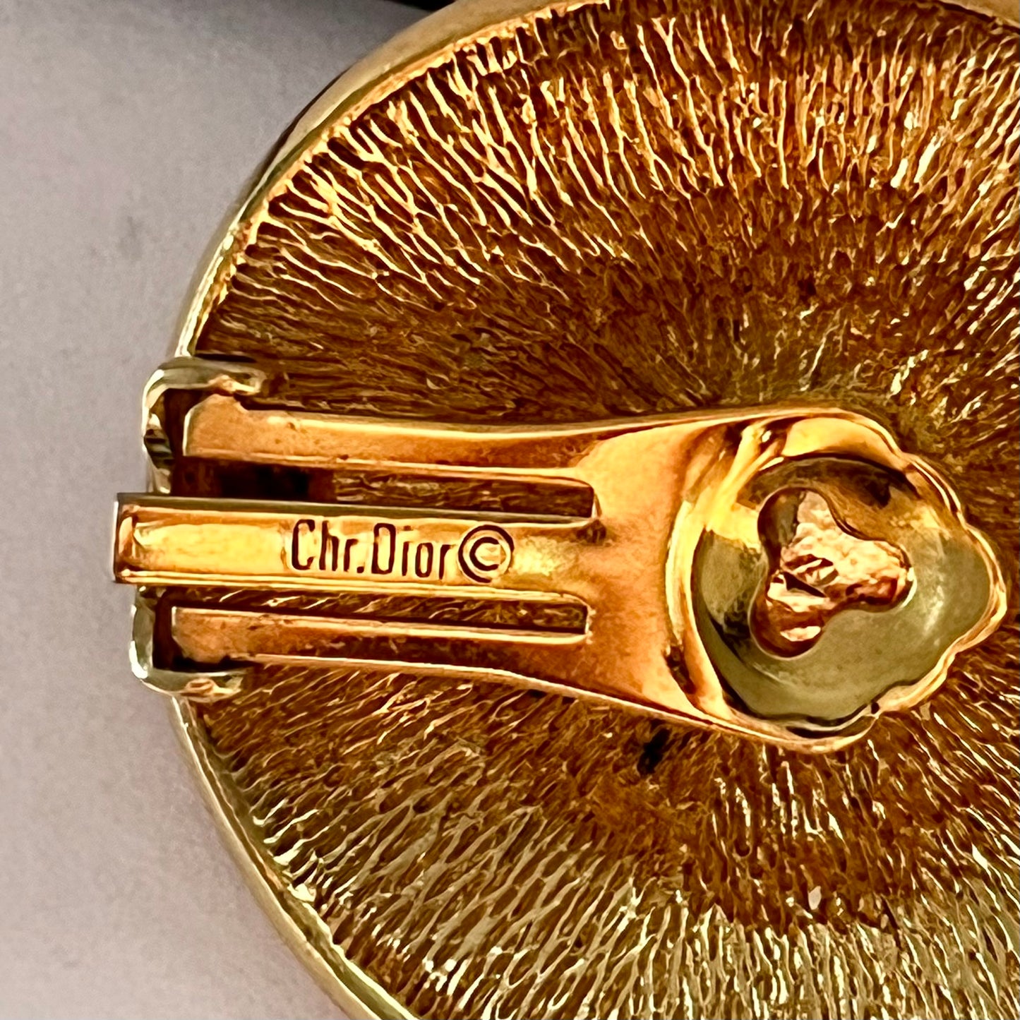 1980s Dior Gold Plated Irregular Shaped Circle Clip On Earrings