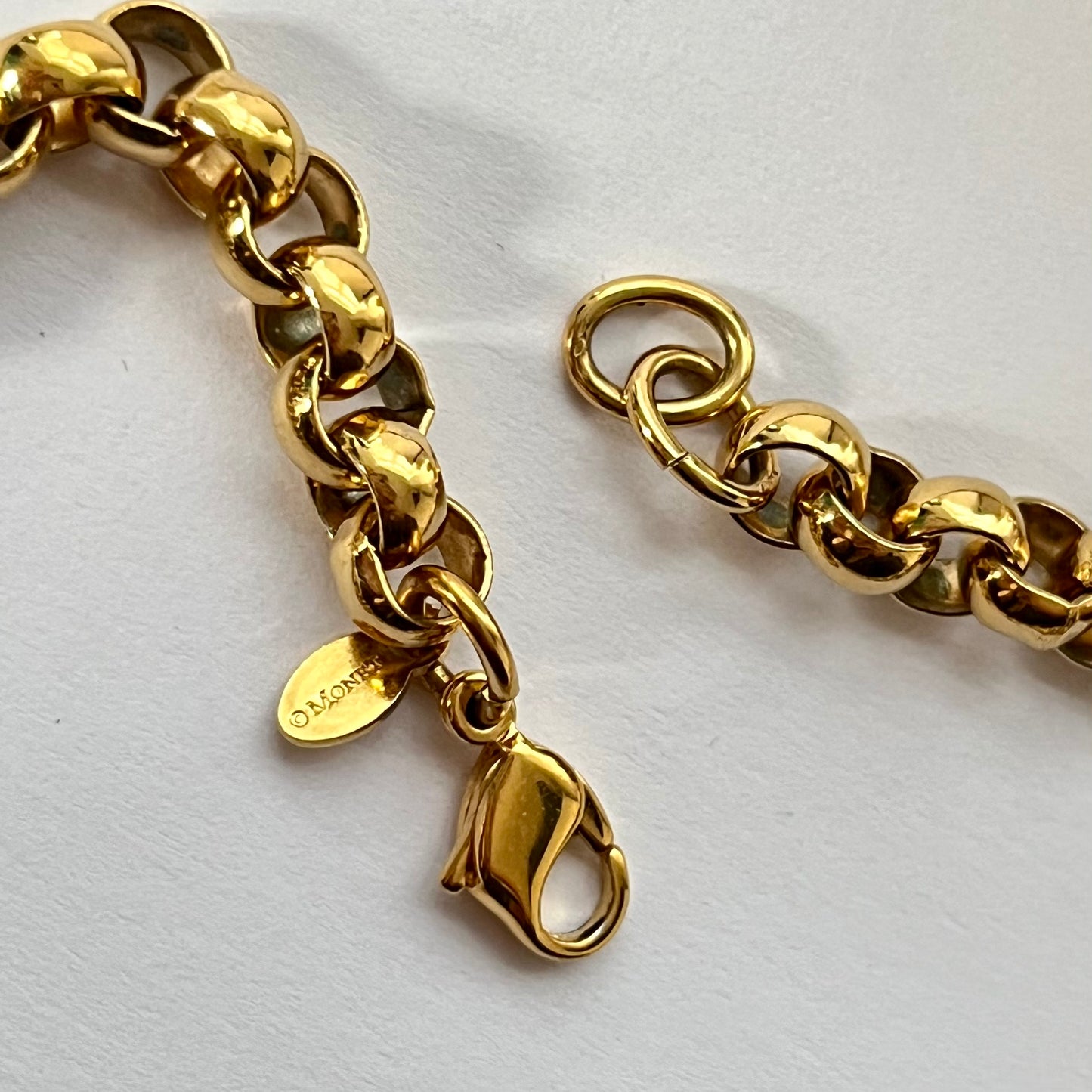 1980s Monet Gold Plated Thick Rolo Chain Necklace