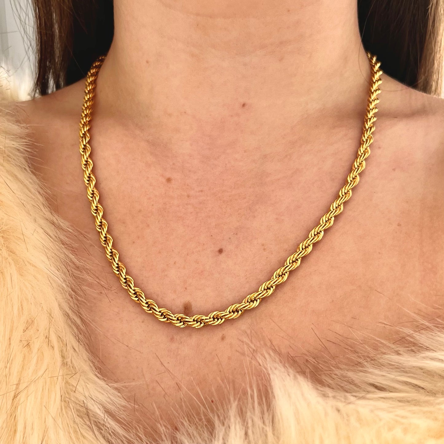 1980s Monet Gold Plated Rope Chain Necklace