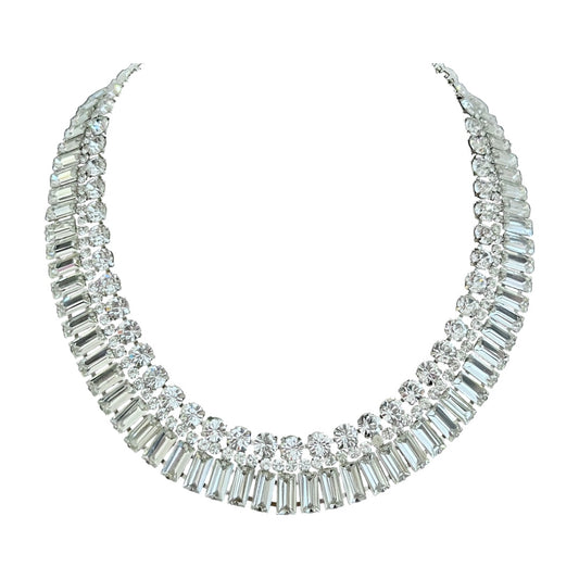 1950s Sparkly Diamanté Statement Collar Necklace