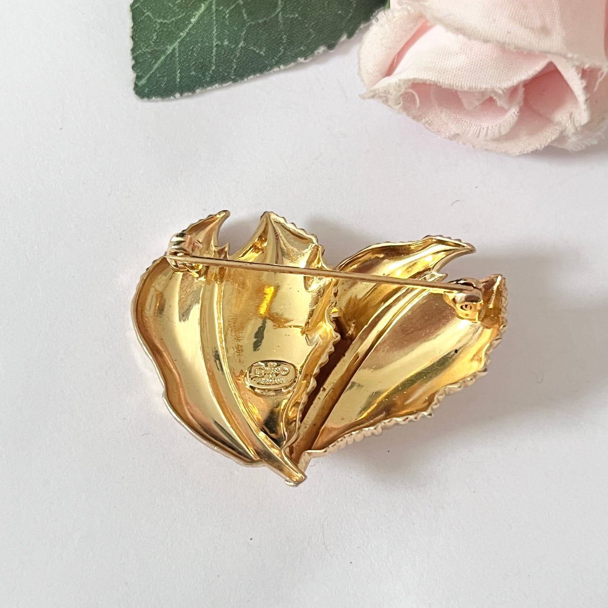 1968 Grossé Gold Plated Leaf Brooch