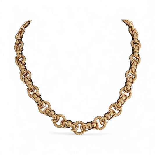 1980s Gold Plated Statement Chain Necklace