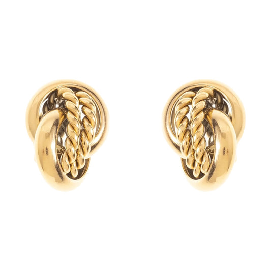 14k Gold Plated Knot Statement Pierced Earrings